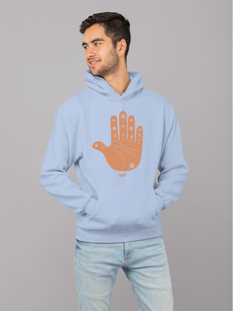 Astro Palmistry - Zodiac Hand Emoji Art Design Men's Hoodie - Bild 10 von 24