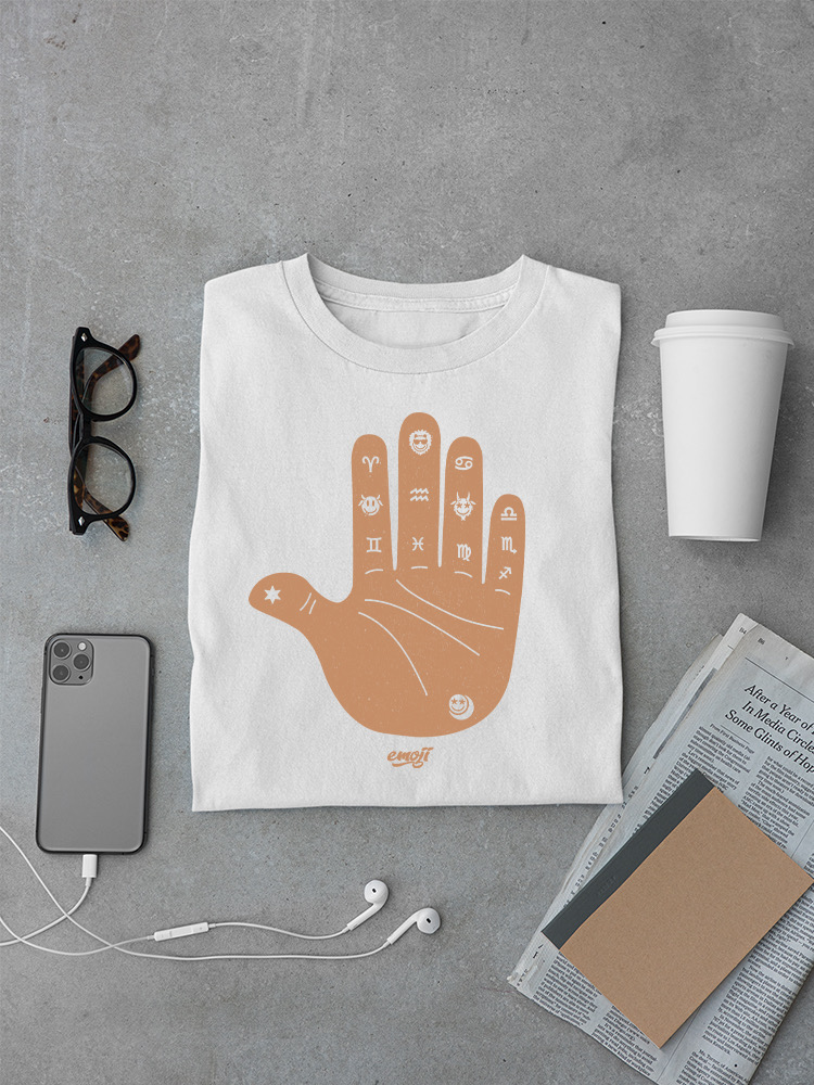 Officially Licensed Emoji Astro Palmistry - Zodiac Hand Art Design Men's T-shirt - Picture 23 of 24