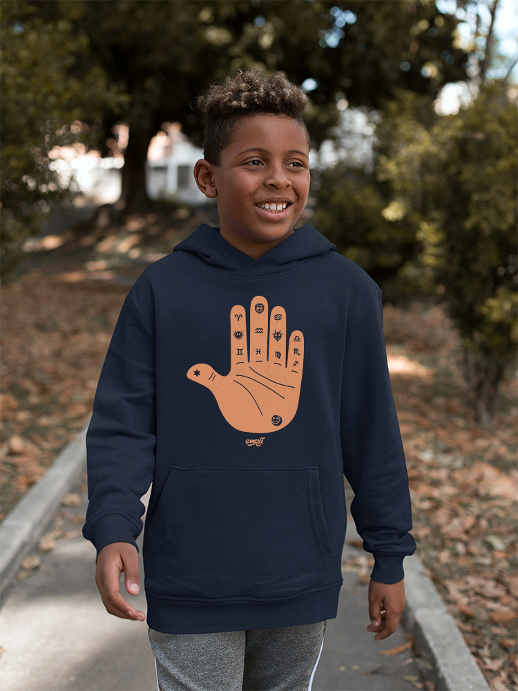 Astro Palmistry - Zodiac Hand Emoji Art Design Jugend Hoodie - Bild 10 von 24