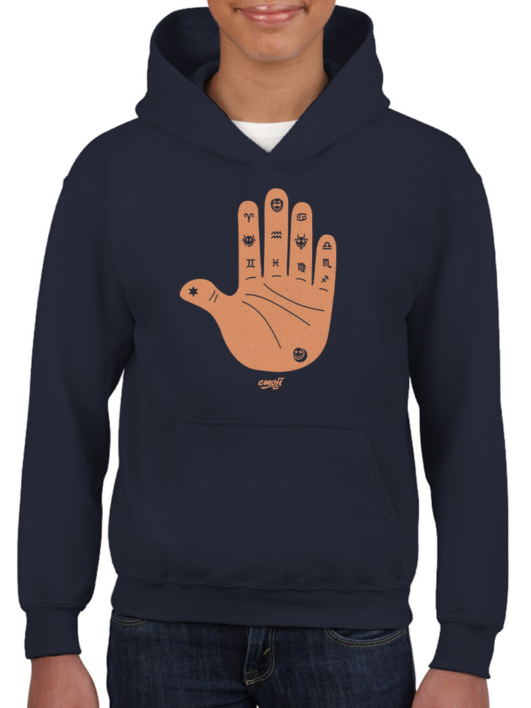 Astro Palmistry - Zodiac Hand Emoji Art Design Jugend Hoodie - Bild 9 von 24