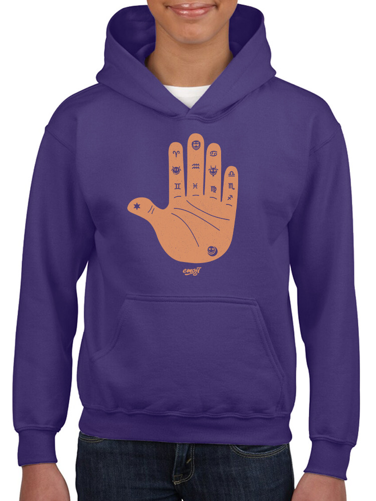 Astro Palmistry - Zodiac Hand Emoji Art Design Jugend Hoodie - Bild 13 von 24