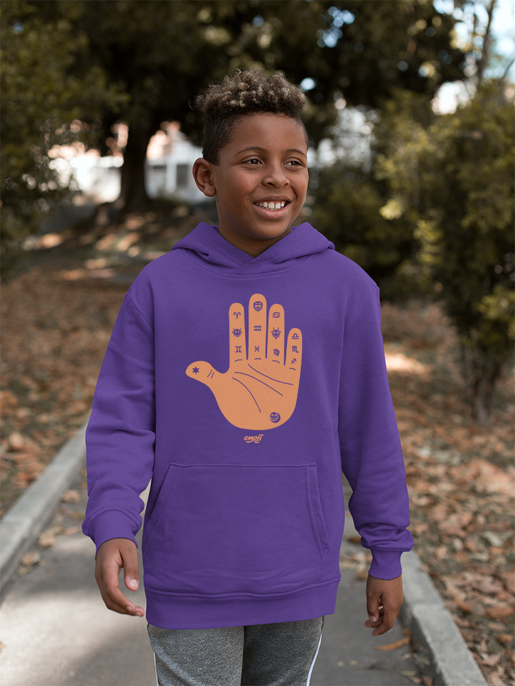 Astro Palmistry - Zodiac Hand Emoji Art Design Jugend Hoodie - Bild 14 von 24