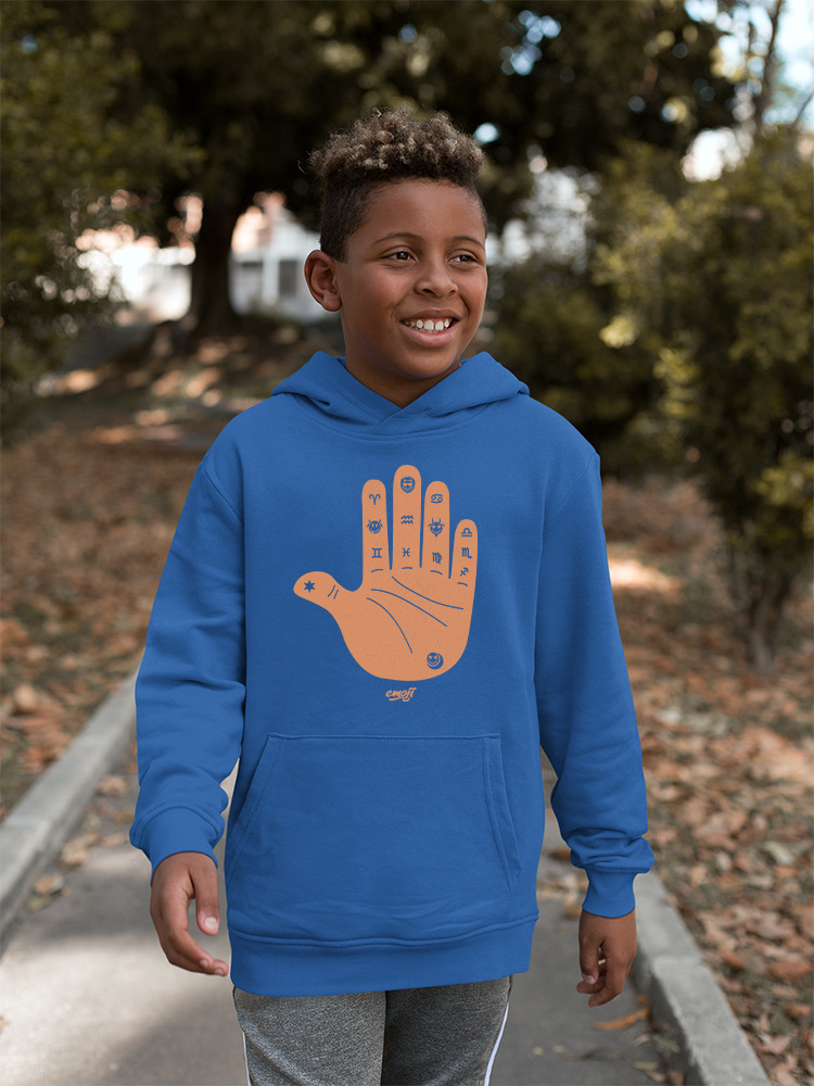 Astro Palmistry - Zodiac Hand Emoji Art Design Jugend Hoodie - Bild 18 von 24