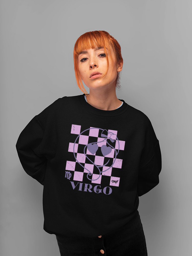 Virgo Emoji Zodiaco Dije - Sudadera para mujer diseño horóscopo único - Imagen 10 de 24