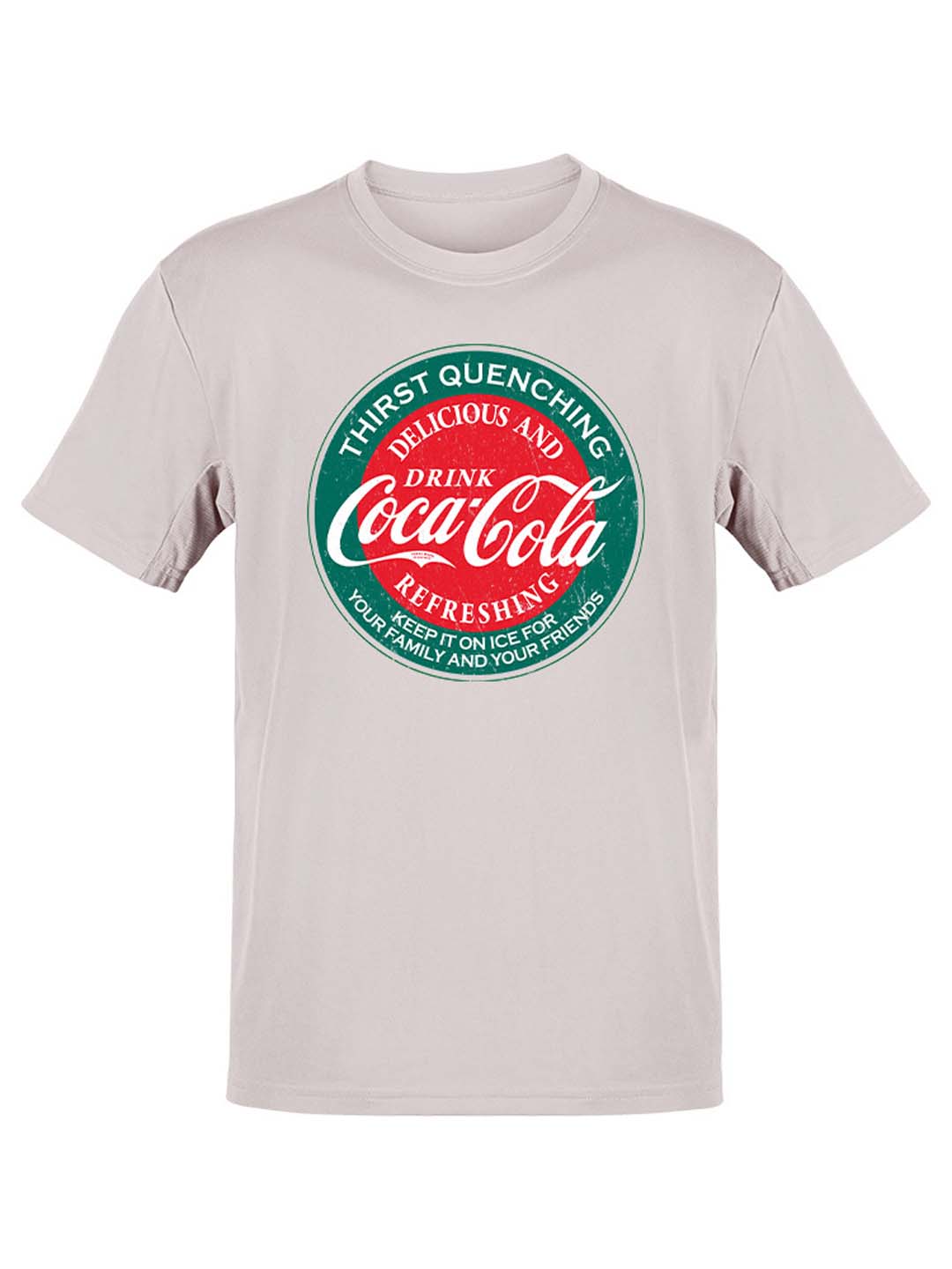 Officially Licensed Coca-Cola Vintage Thirst Quenching Drink Logo Men's T-shirt - Picture 4 of 6