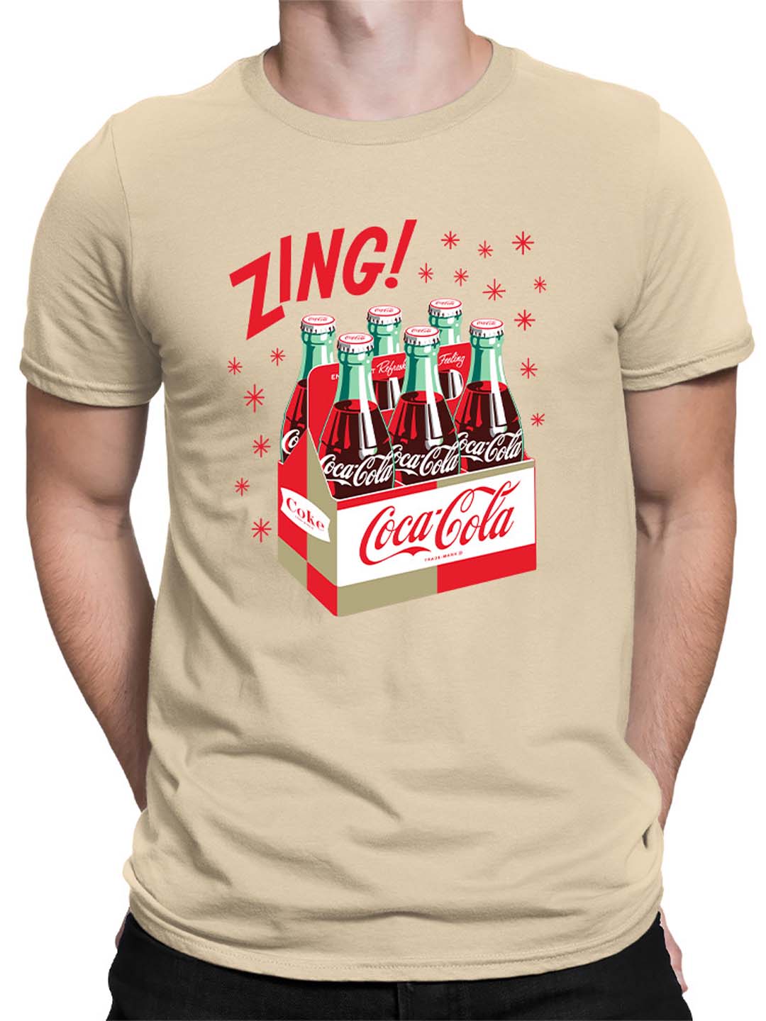 Officially Licensed Coca-Cola Classic Six-Pack Vintage Graphic Art Men's T-shirt - Picture 11 of 12