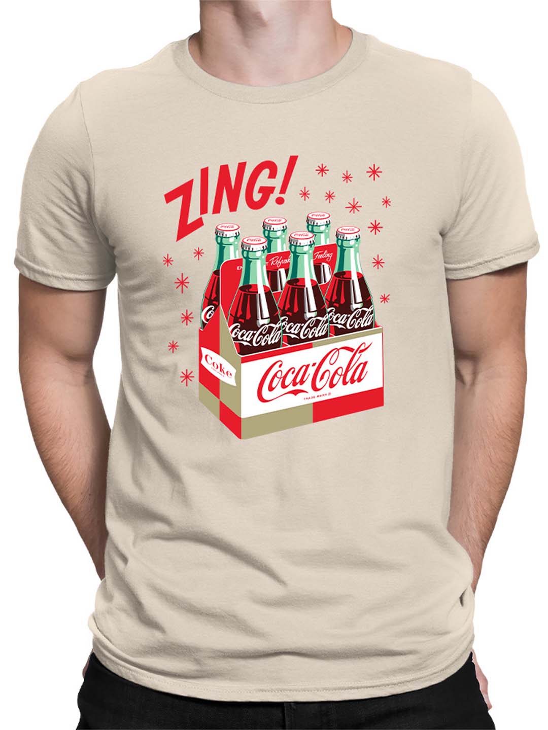 Officially Licensed Coca-Cola Classic Six-Pack Vintage Graphic Art Men's T-shirt - Picture 8 of 12