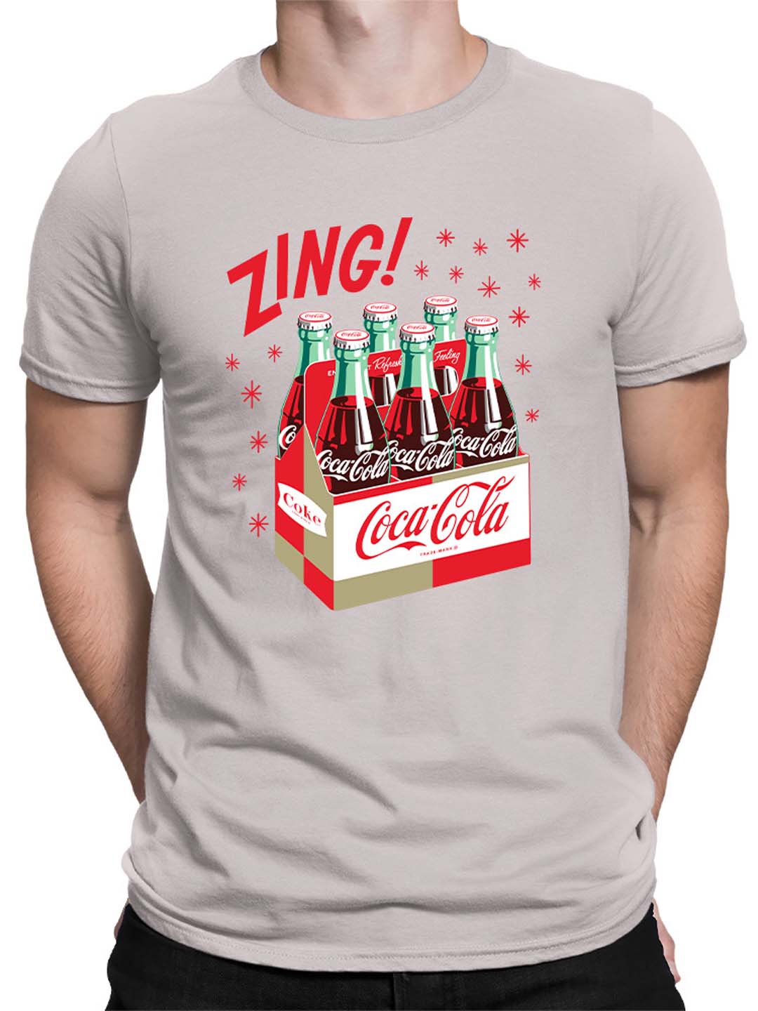 Officially Licensed Coca-Cola Classic Six-Pack Vintage Graphic Art Men's T-shirt - Picture 5 of 12