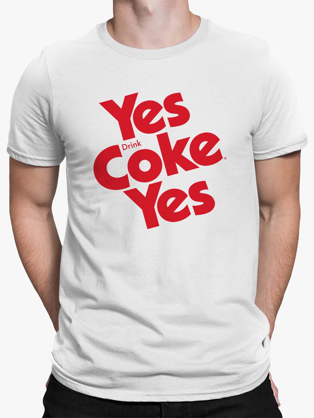 Camiseta para hombre con licencia oficial Coca-Cola Yes Coke Yes diseño de logotipo retro - Imagen 5 de 6