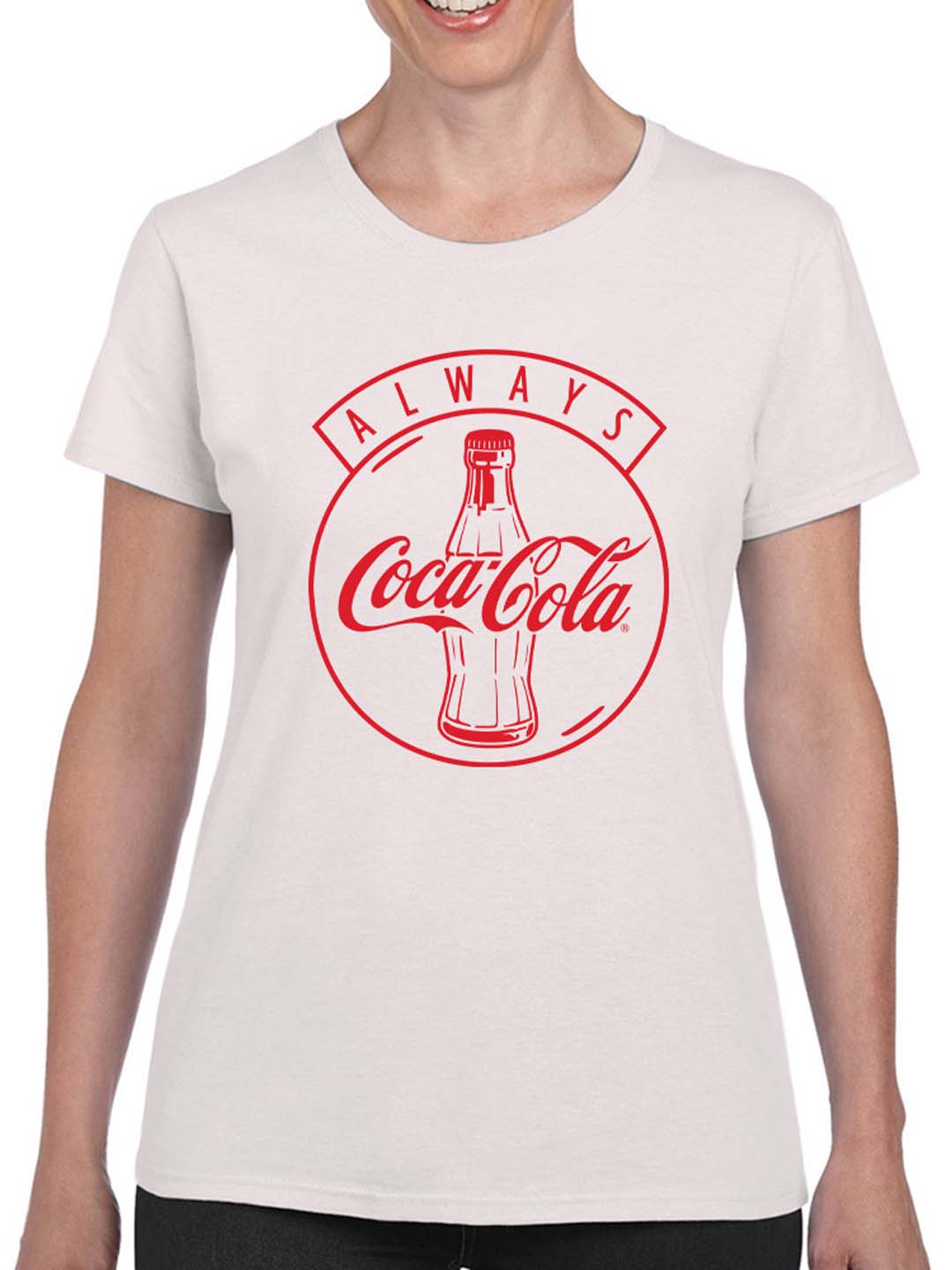Offiziell lizenziertes Coca-Cola Always Iconic Red Circle Logo Damen T-Shirt - Bild 5 von 6