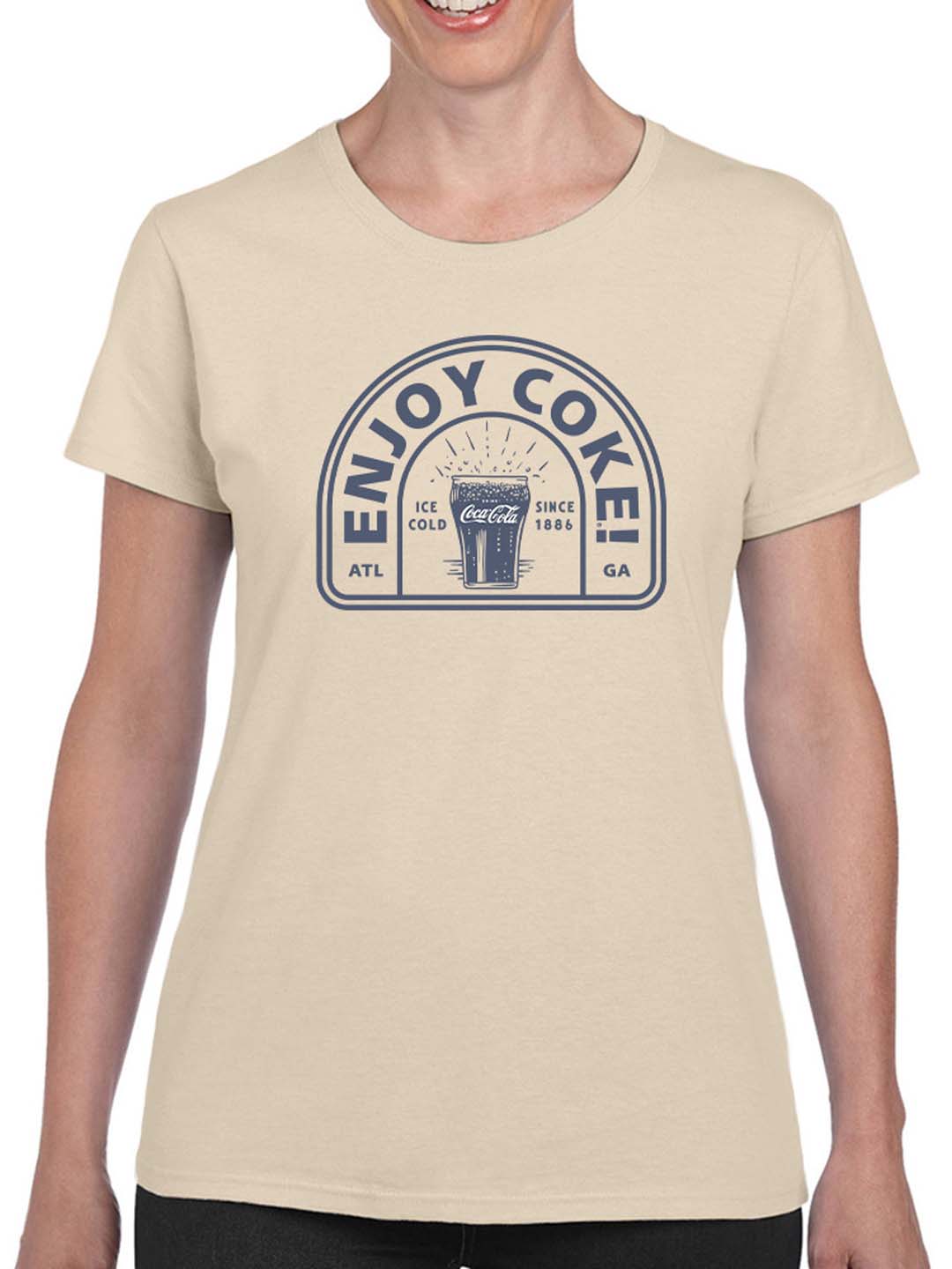 Officially Licensed Coca-Cola Enjoy Coke Retro Ice-Cold Glass Women's T-shirt - Picture 8 of 9