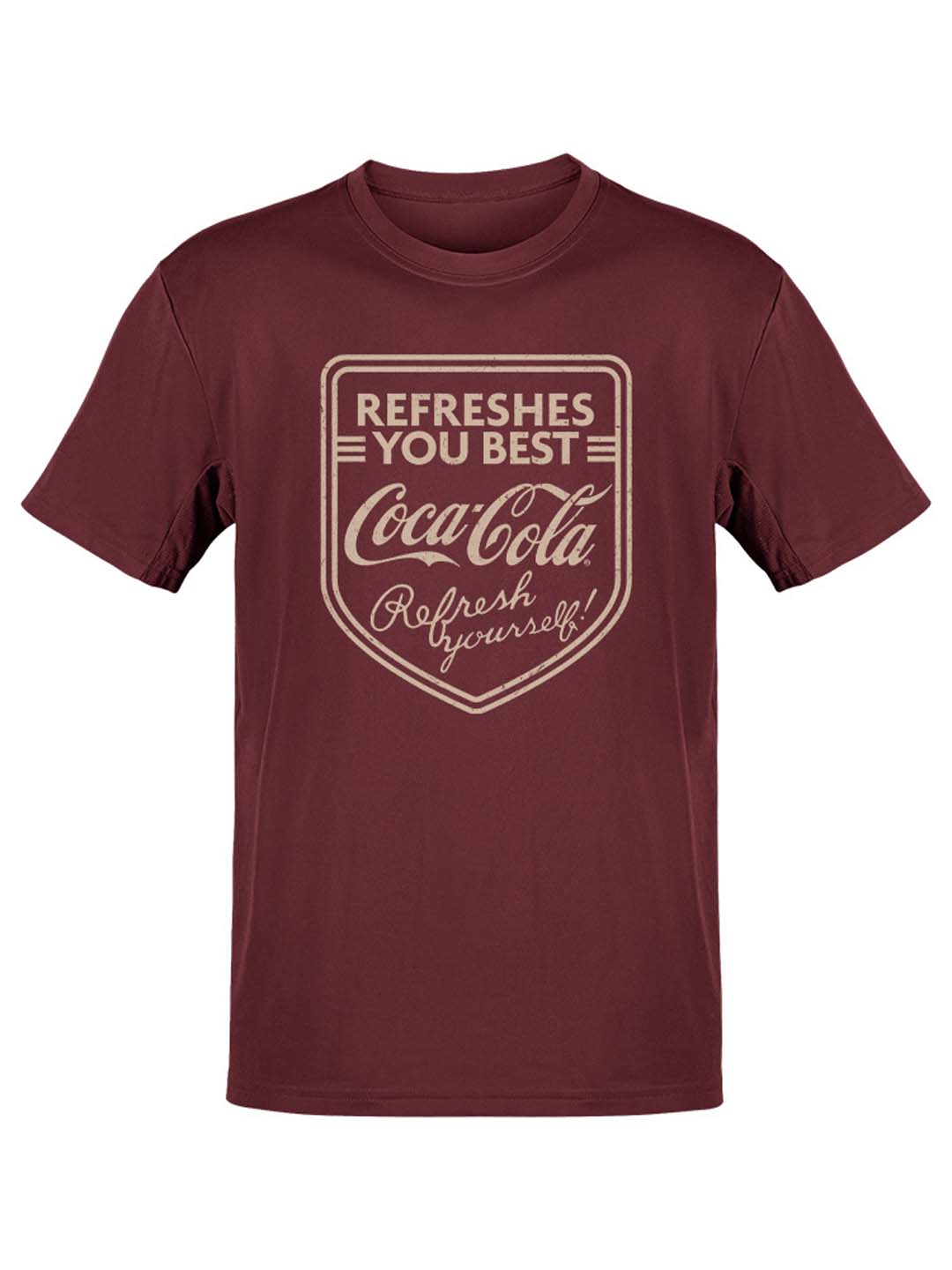 Officially Licensed Coca-Cola Coke Refreshes You Best Shield Logo Men's T-shirt - Picture 4 of 6