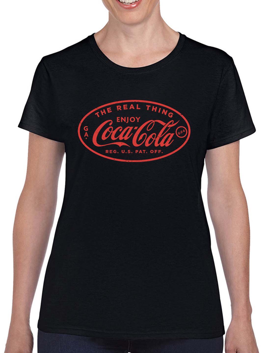 Officially Licensed Coca-Cola Enjoy - The Real Thing Retro Logo Women's T-shirt - Picture 5 of 6