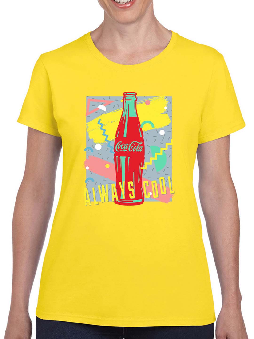 Offiziell lizenziertes Coca-Cola Always Cool Flasche Retro 90er Damen T-Shirt - Bild 5 von 9