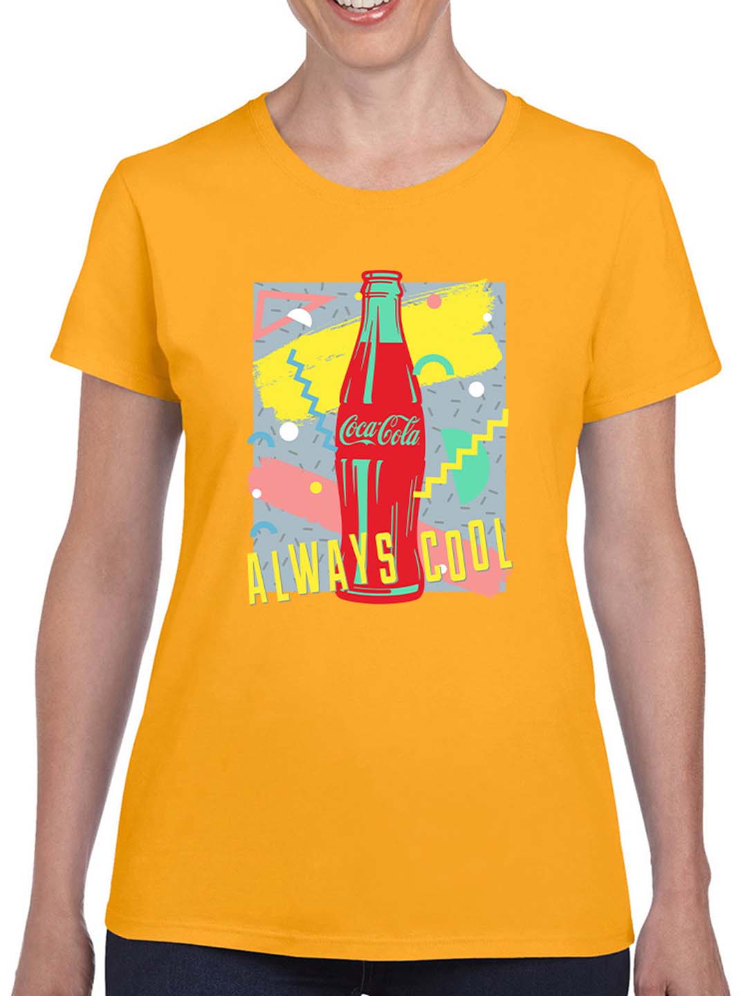 Offiziell lizenziertes Coca-Cola Always Cool Flasche Retro 90er Damen T-Shirt - Bild 8 von 9