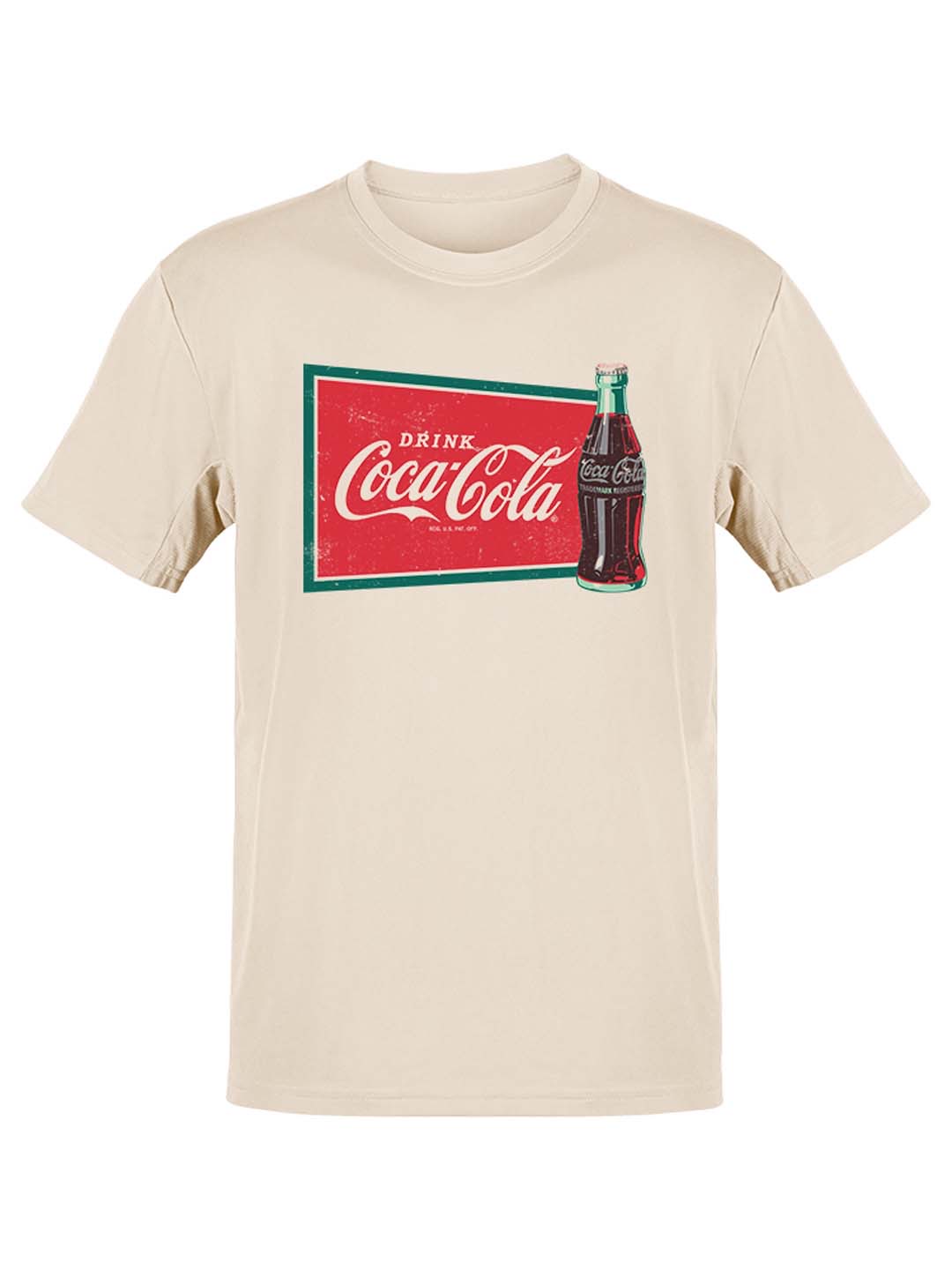 Coca-Cola Official Licensed Vintage Bottle & Sign Retro Men’s T-shirt