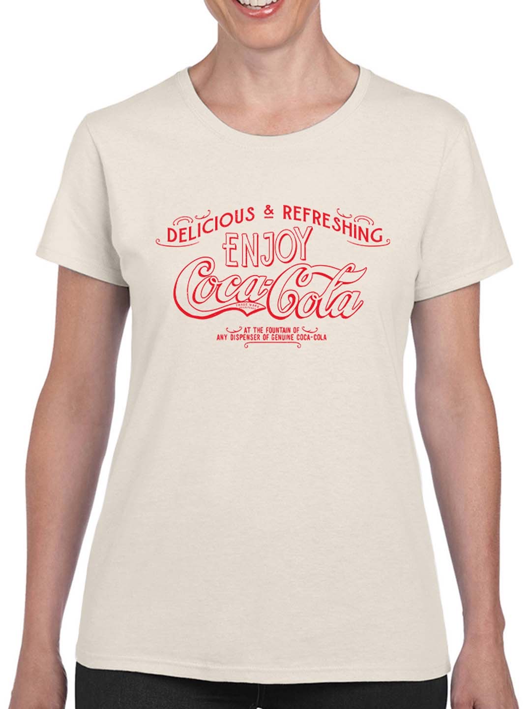 Offiziell lizenziertes Coca-Cola Enjoy Coke Fountain Design Damen T-Shirt - Bild 5 von 6