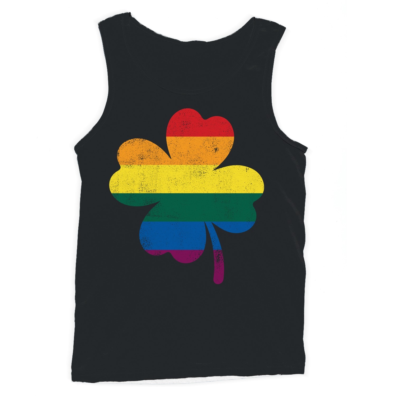 Rainbow Shamrock LGBTQ+ Pride and St. Patricks Day Blend Men’s Tank Top