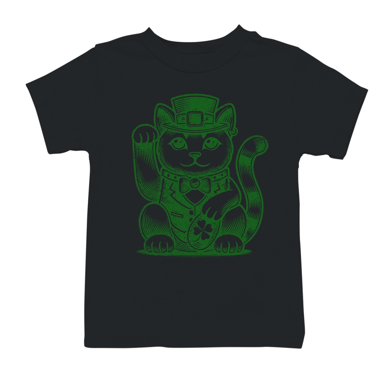 Lucky Maneki-Neko Cat in Leprechaun Hat St. Patricks Day Youth’s T-shirt