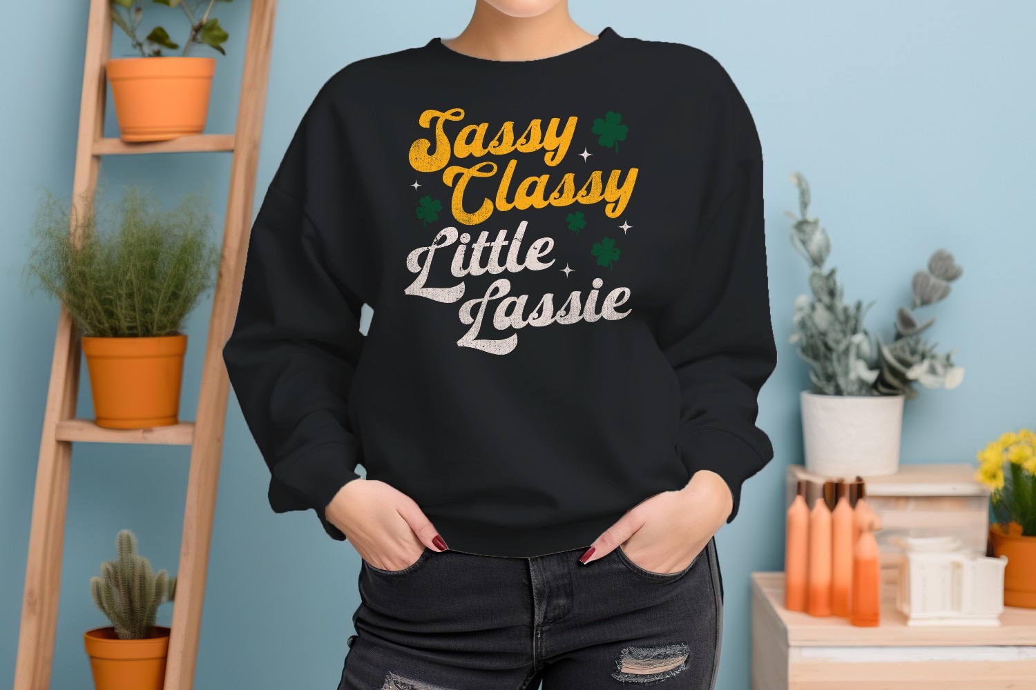 Sudadera para mujer Sassy Classy Little Lassie divertida cita del día de San Patricio - Imagen 5 de 15