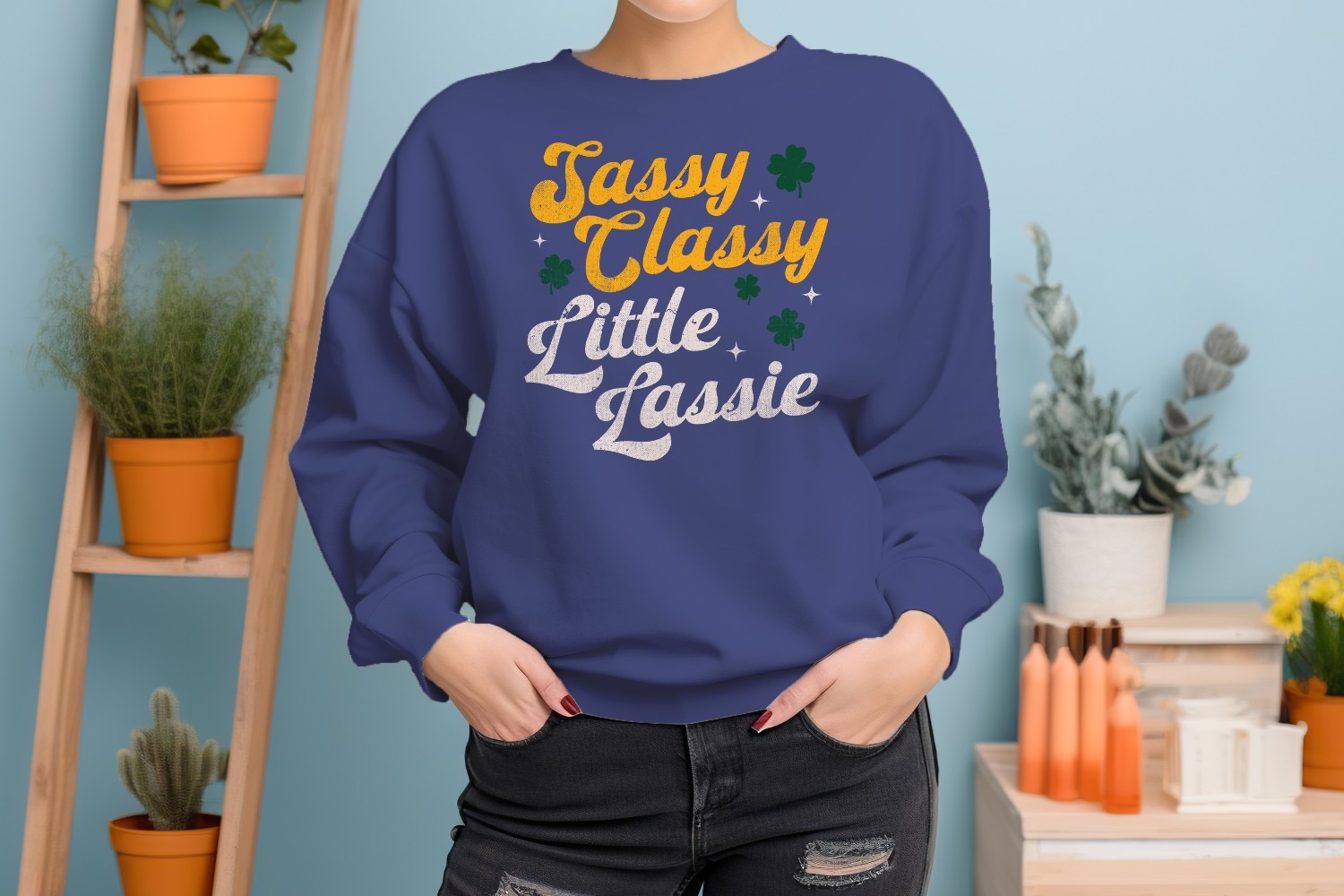 Sudadera para mujer Sassy Classy Little Lassie divertida cita del día de San Patricio - Imagen 14 de 15