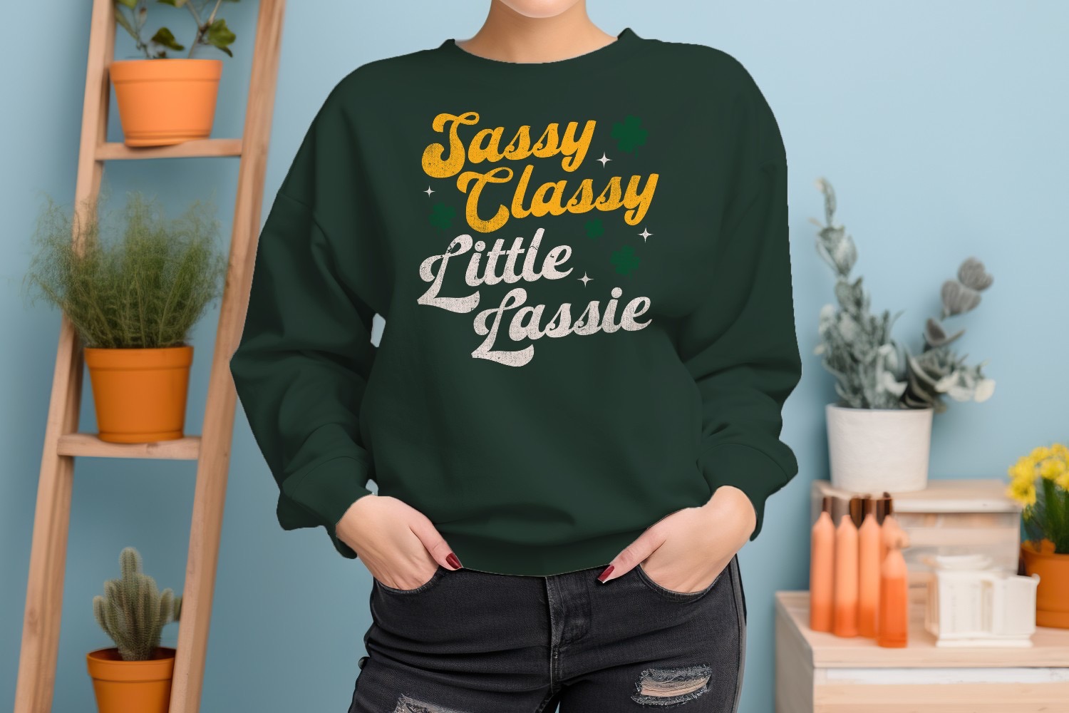 Sudadera para mujer Sassy Classy Little Lassie divertida cita del día de San Patricio - Imagen 8 de 15