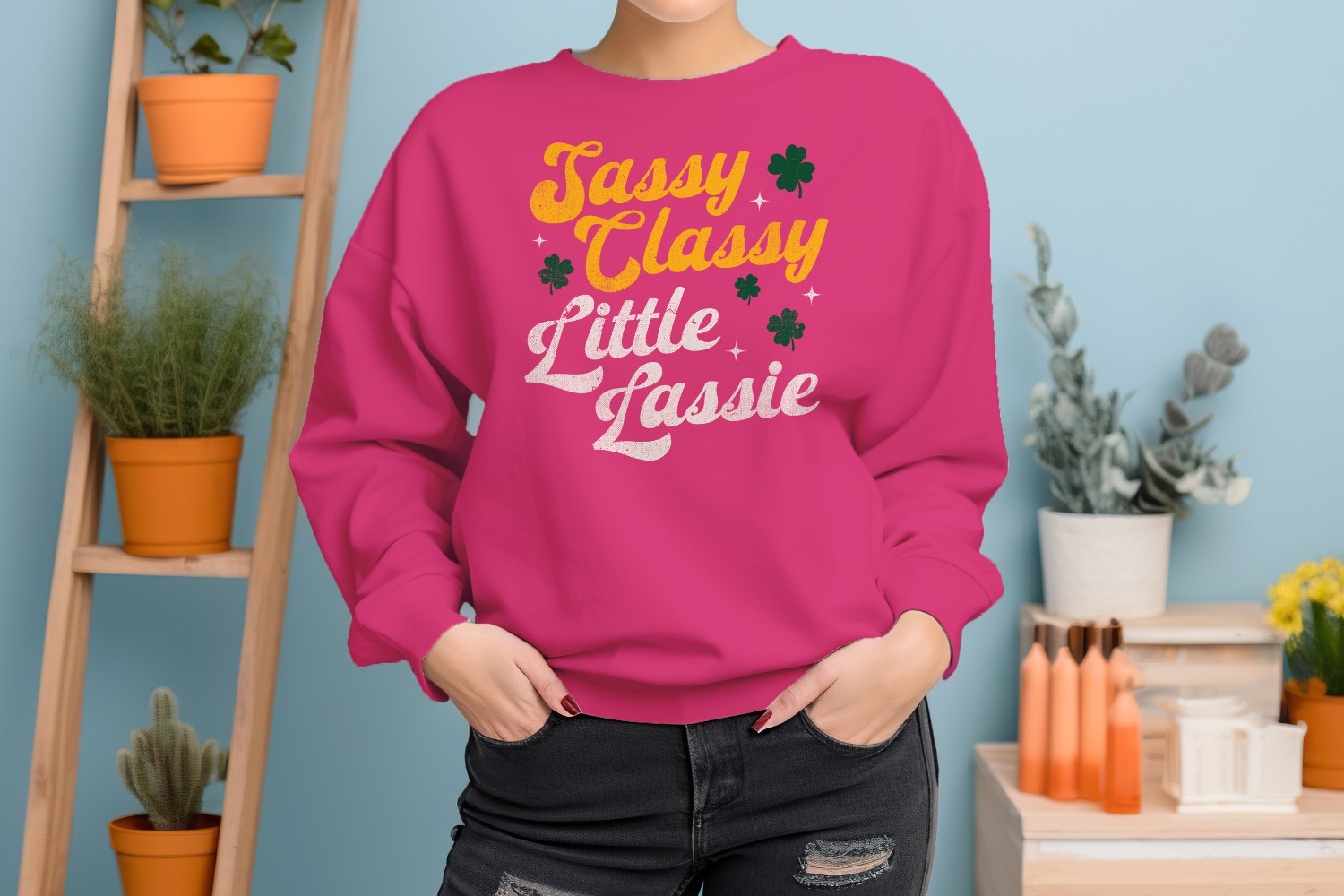 Sudadera para mujer Sassy Classy Little Lassie divertida cita del día de San Patricio - Imagen 11 de 15