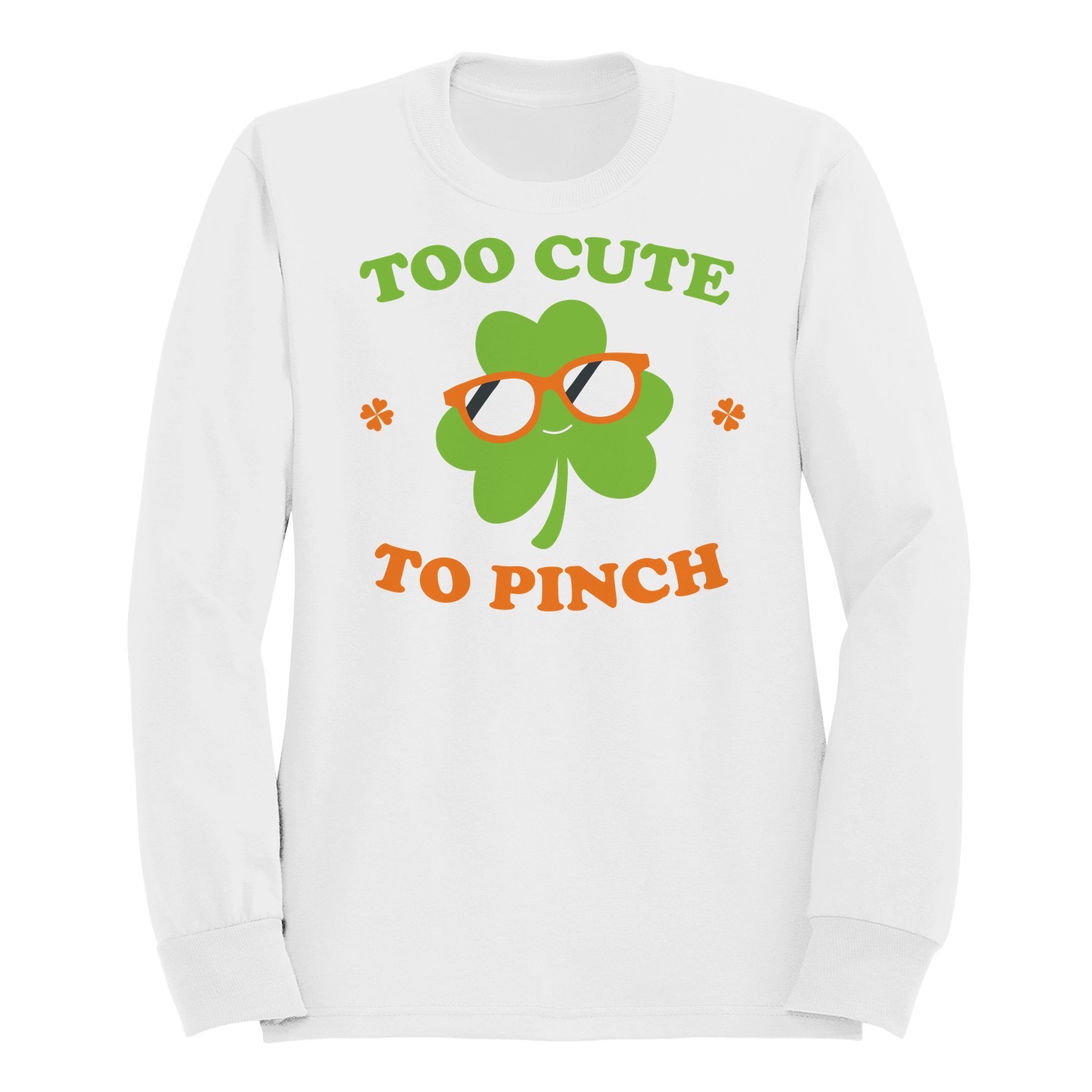 Too Cute to Pinch Fun St. Patricks Day Shamrock Design Men's Sweatshirt - Picture 7 of 9