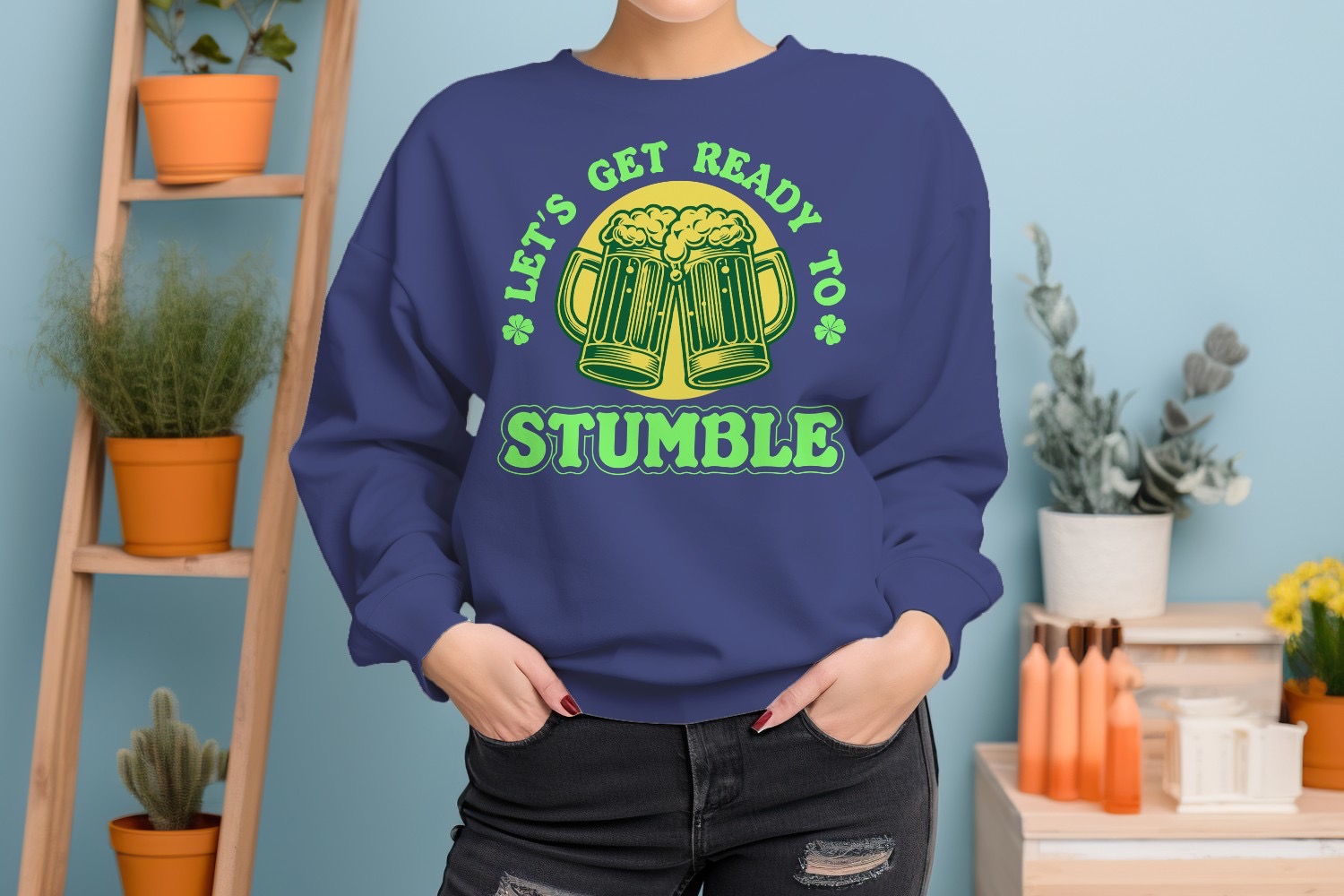Sudadera para mujer Lets Get Ready to Stumble divertida diseño cerveza día de San Patricio - Imagen 14 de 18