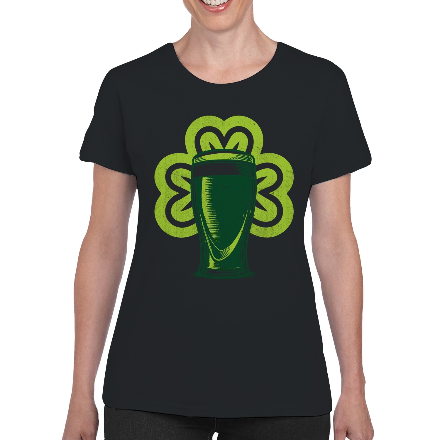 Shamrock and Pint Classic St. Patricks Day Bier Design Damen T-Shirt - Bild 5 von 18