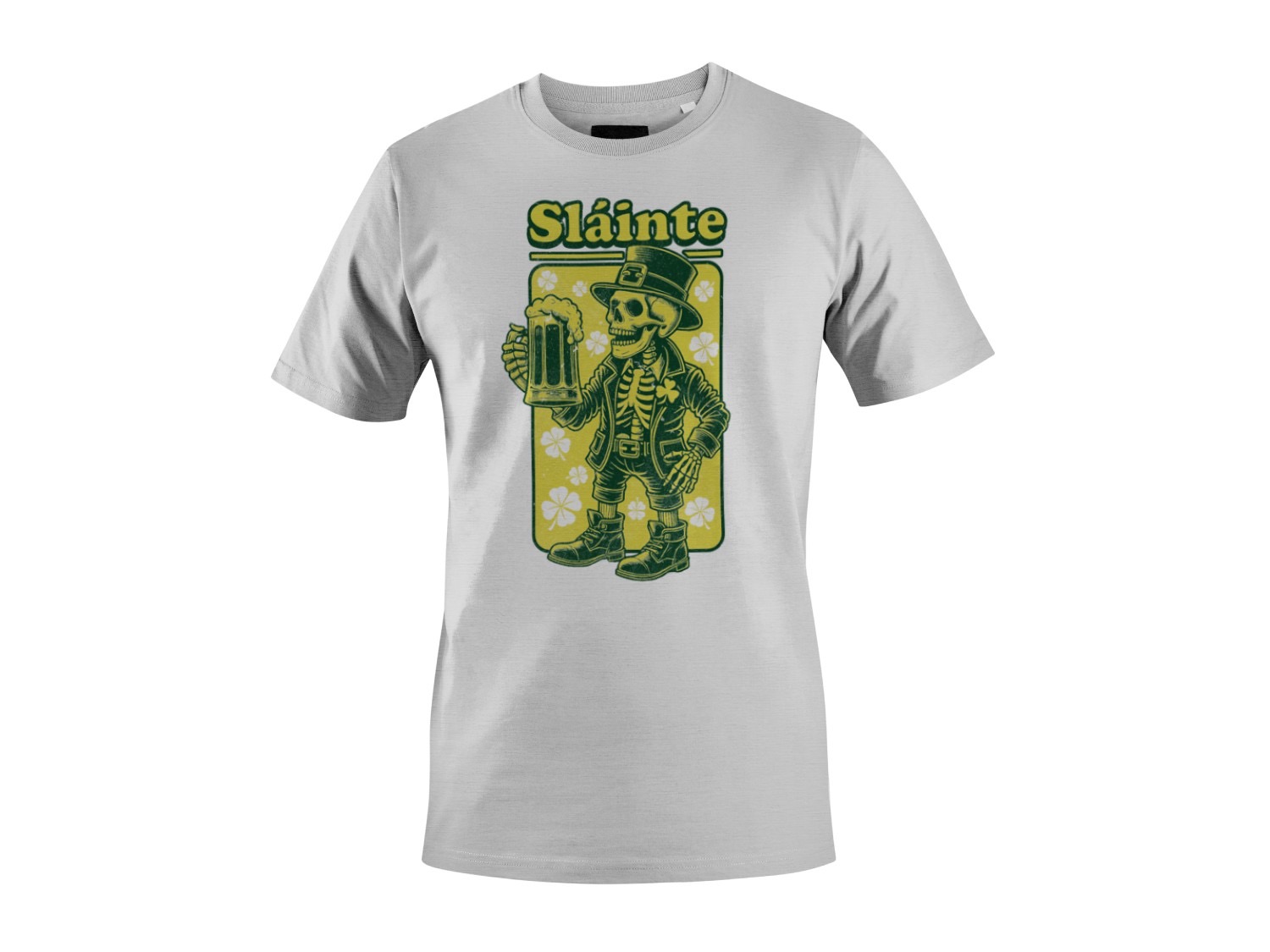 Slainte Skelett Kobold St. Patricks Day Cheers Design Herren T-Shirt - Bild 25 von 27
