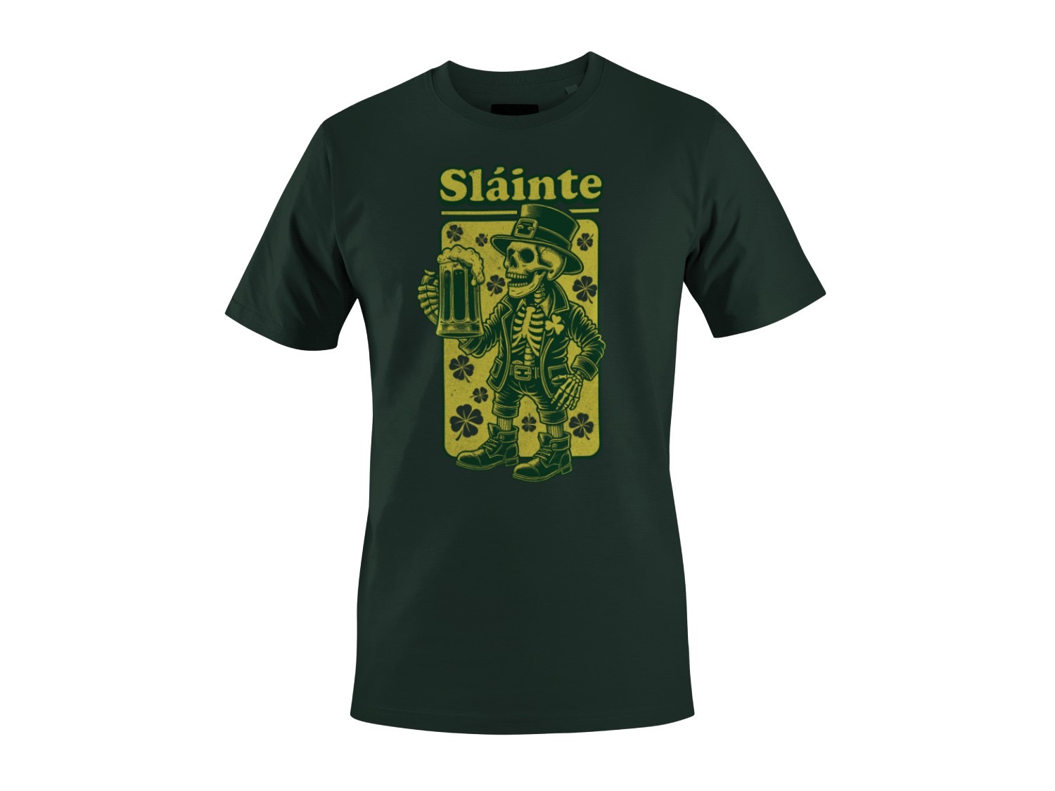 Slainte Skelett Kobold St. Patricks Day Cheers Design Herren T-Shirt - Bild 10 von 27