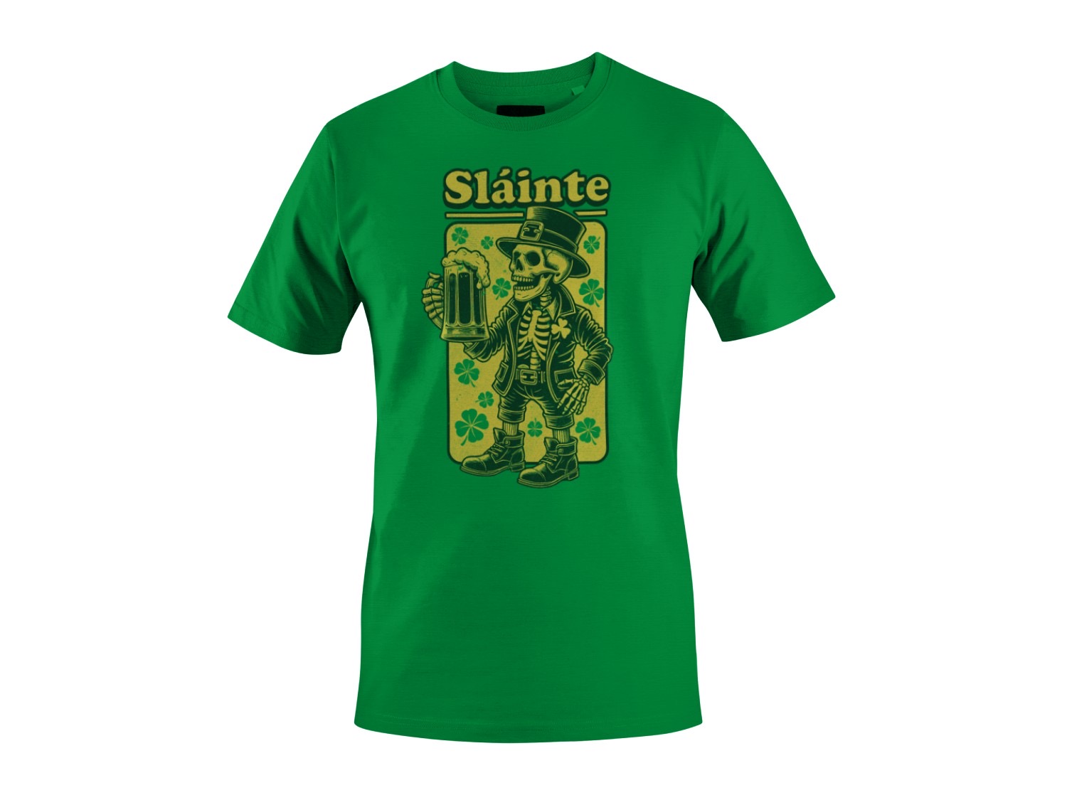 Slainte Skelett Kobold St. Patricks Day Cheers Design Herren T-Shirt - Bild 13 von 27