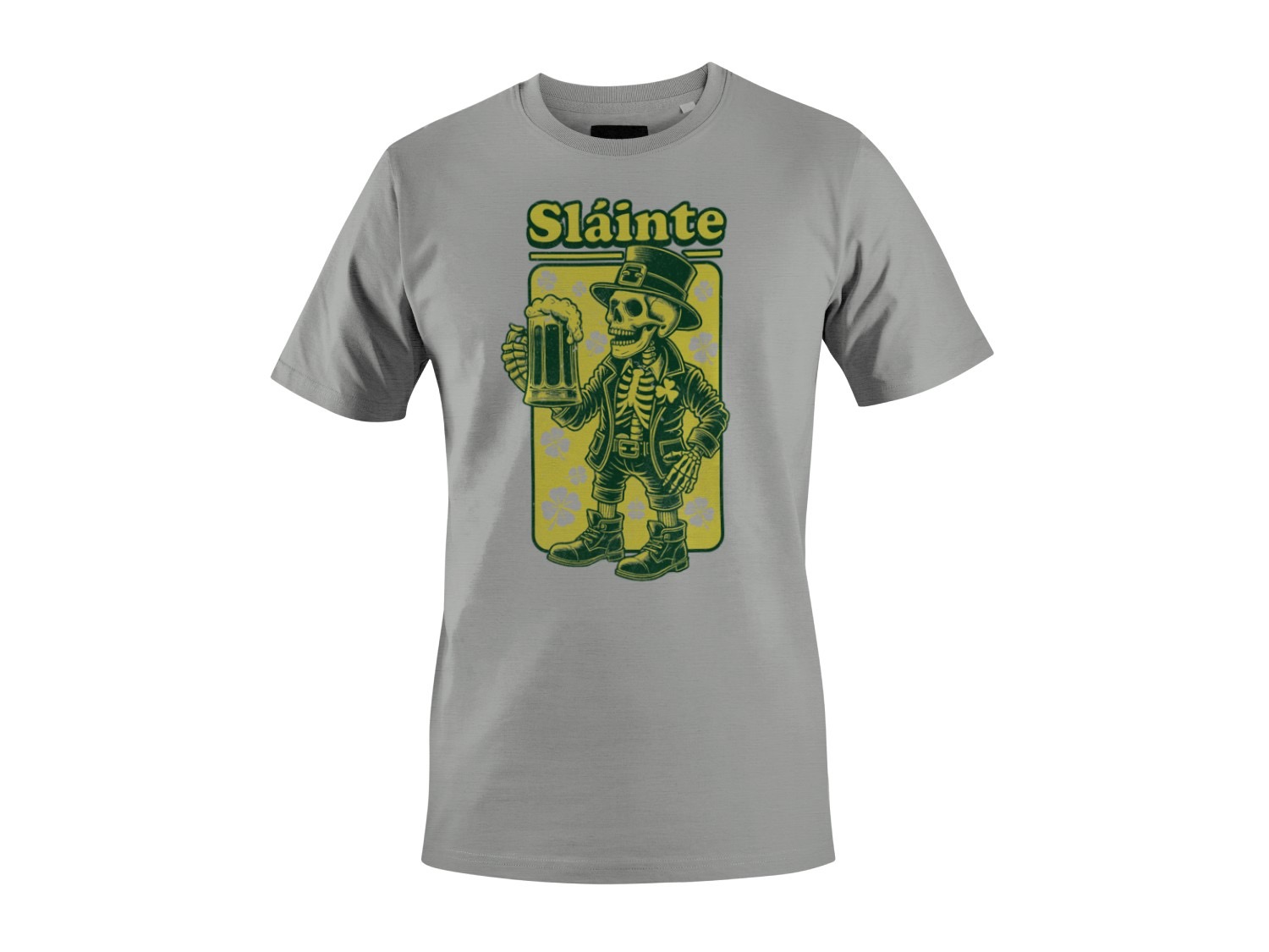 Slainte Skelett Kobold St. Patricks Day Cheers Design Herren T-Shirt - Bild 7 von 27