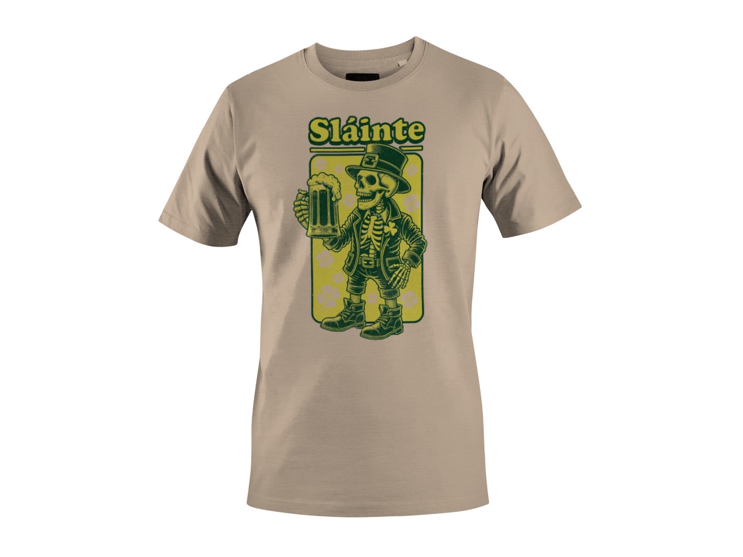 Slainte Skelett Kobold St. Patricks Day Cheers Design Herren T-Shirt - Bild 22 von 27
