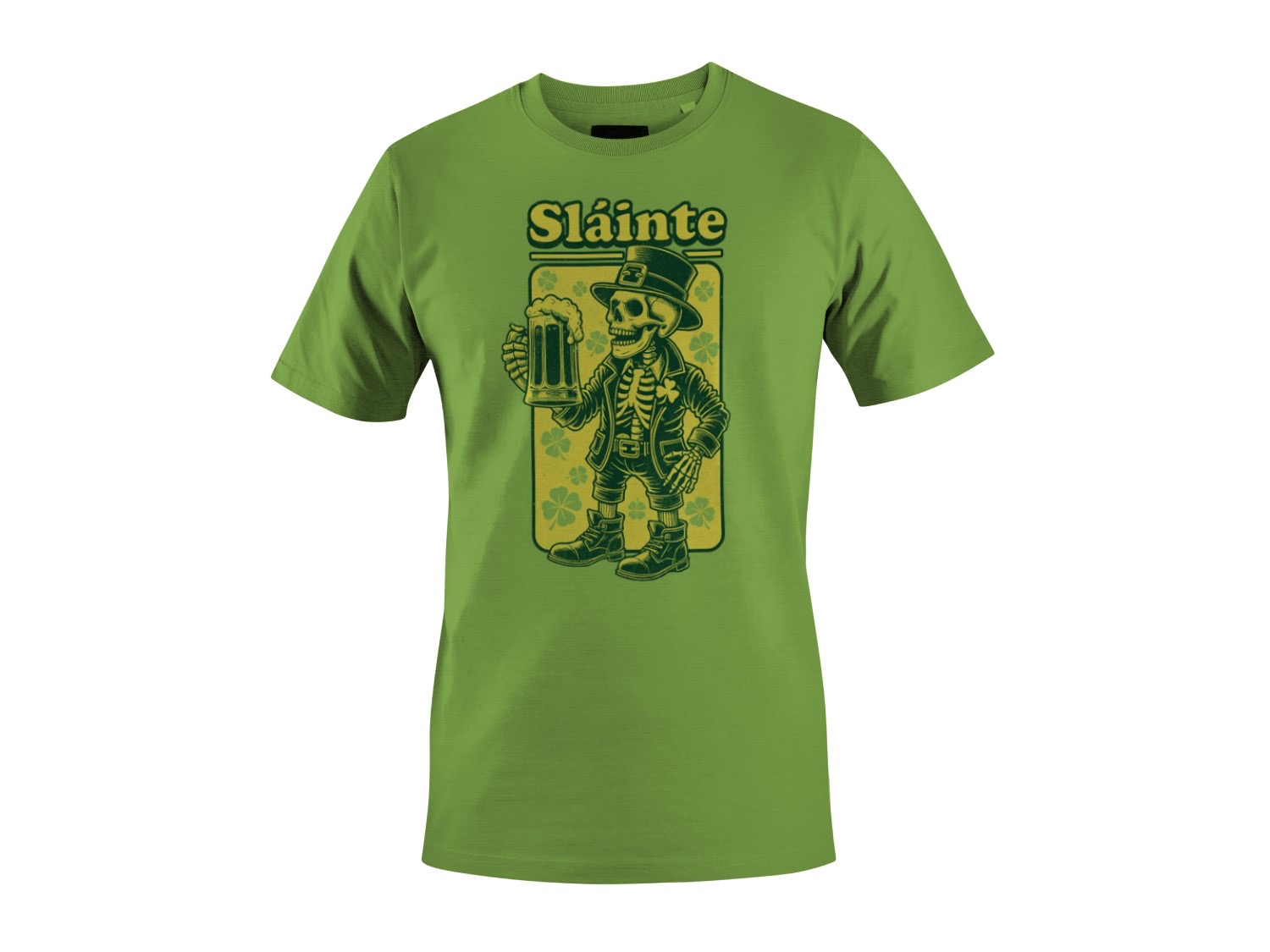Slainte Skelett Kobold St. Patricks Day Cheers Design Herren T-Shirt - Bild 19 von 27
