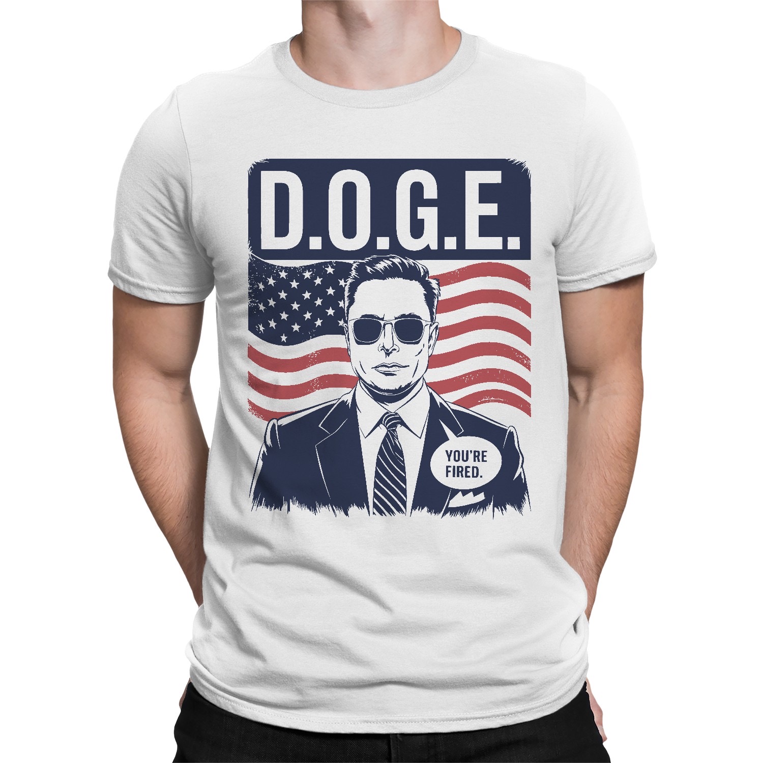 D.O.G.E. Political Meme Parody with 'You're Fired' Quote Men's T-shirt - Picture 5 of 6