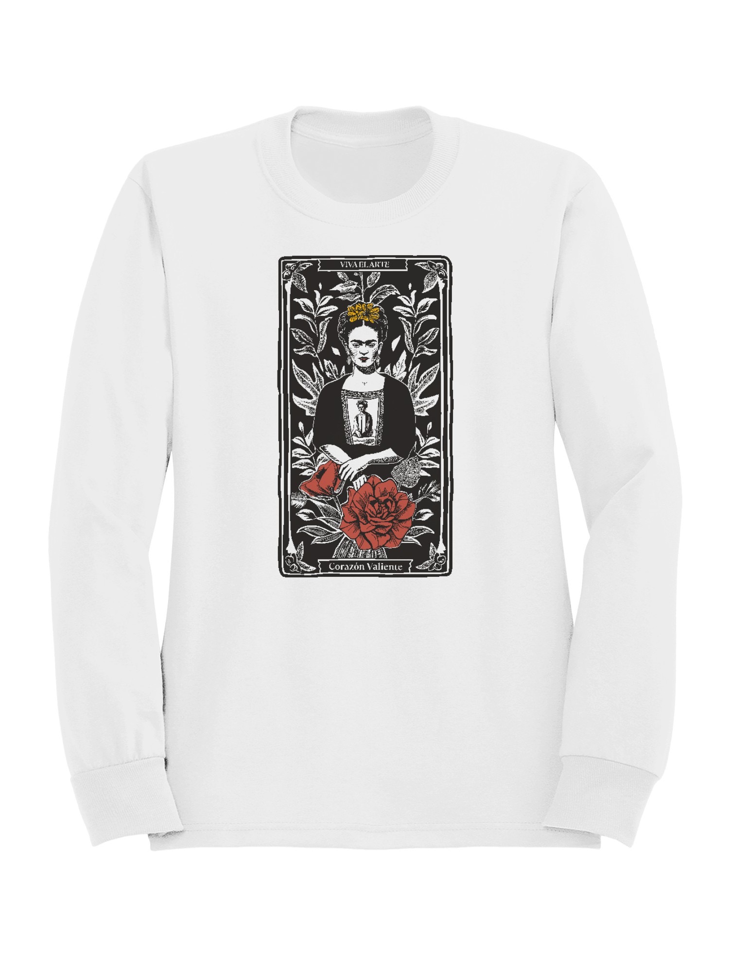 Frida Kahlo Artistic Tribute to a Brave Heart Women's Sweatshirt - Picture 10 of 12