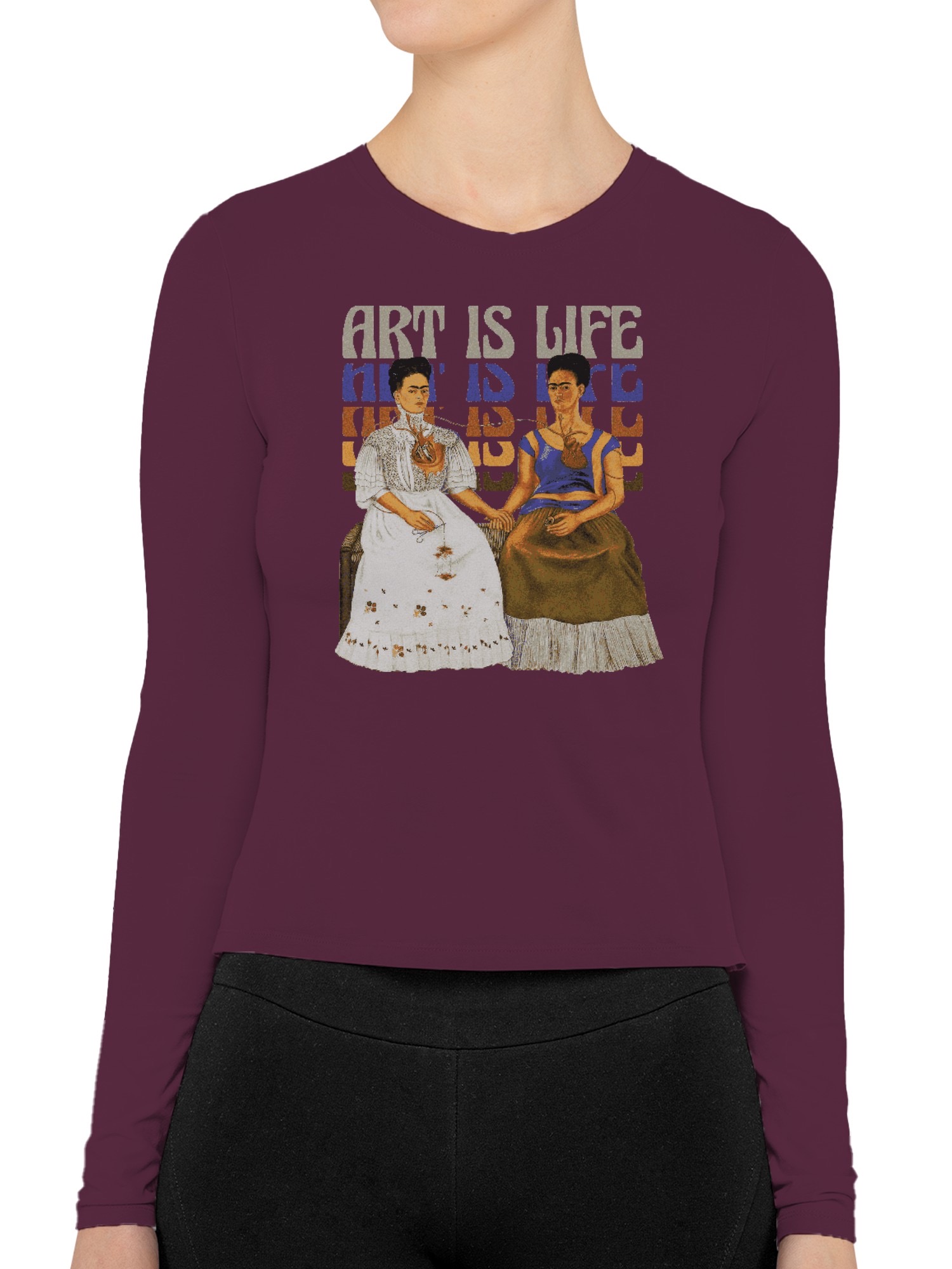 Frida Kahlo Art is Life: Duality Women's Long Sleeve - Picture 8 of 15
