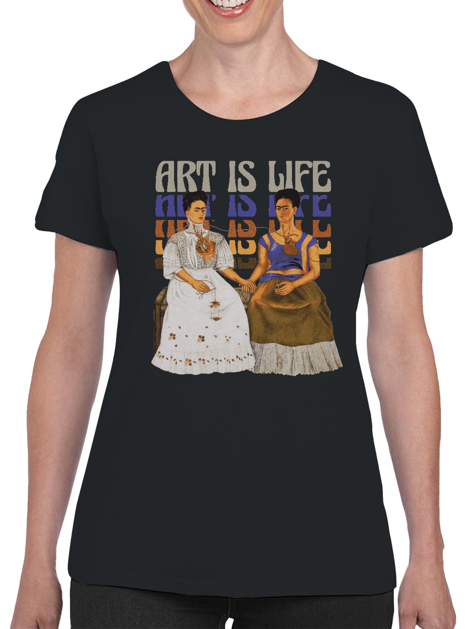Frida Kahlo Art is Life: Duality Women's T-shirt - Picture 5 of 12