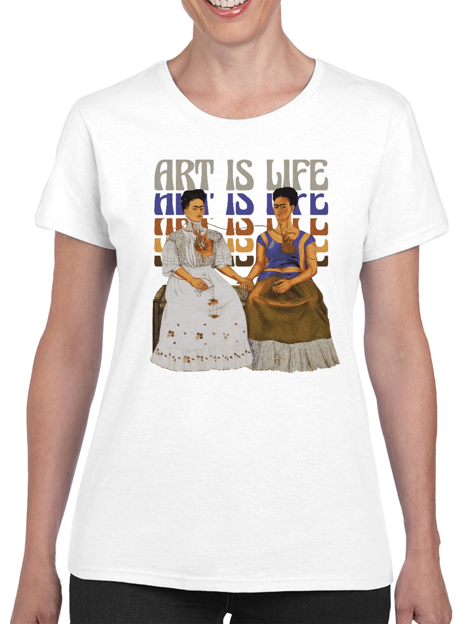 Frida Kahlo Art is Life: Duality Women's T-shirt - Picture 11 of 12