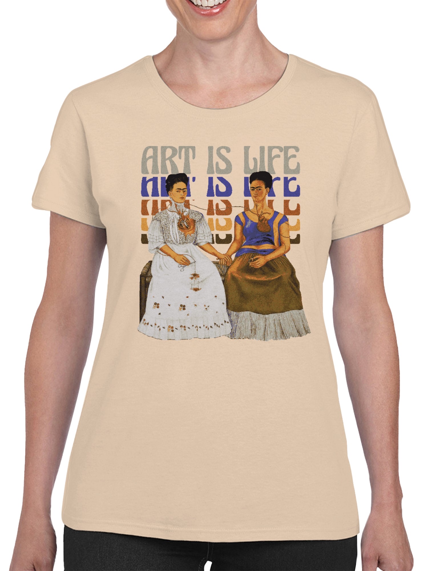 Frida Kahlo Art is Life: Duality Women's T-shirt - Picture 8 of 12