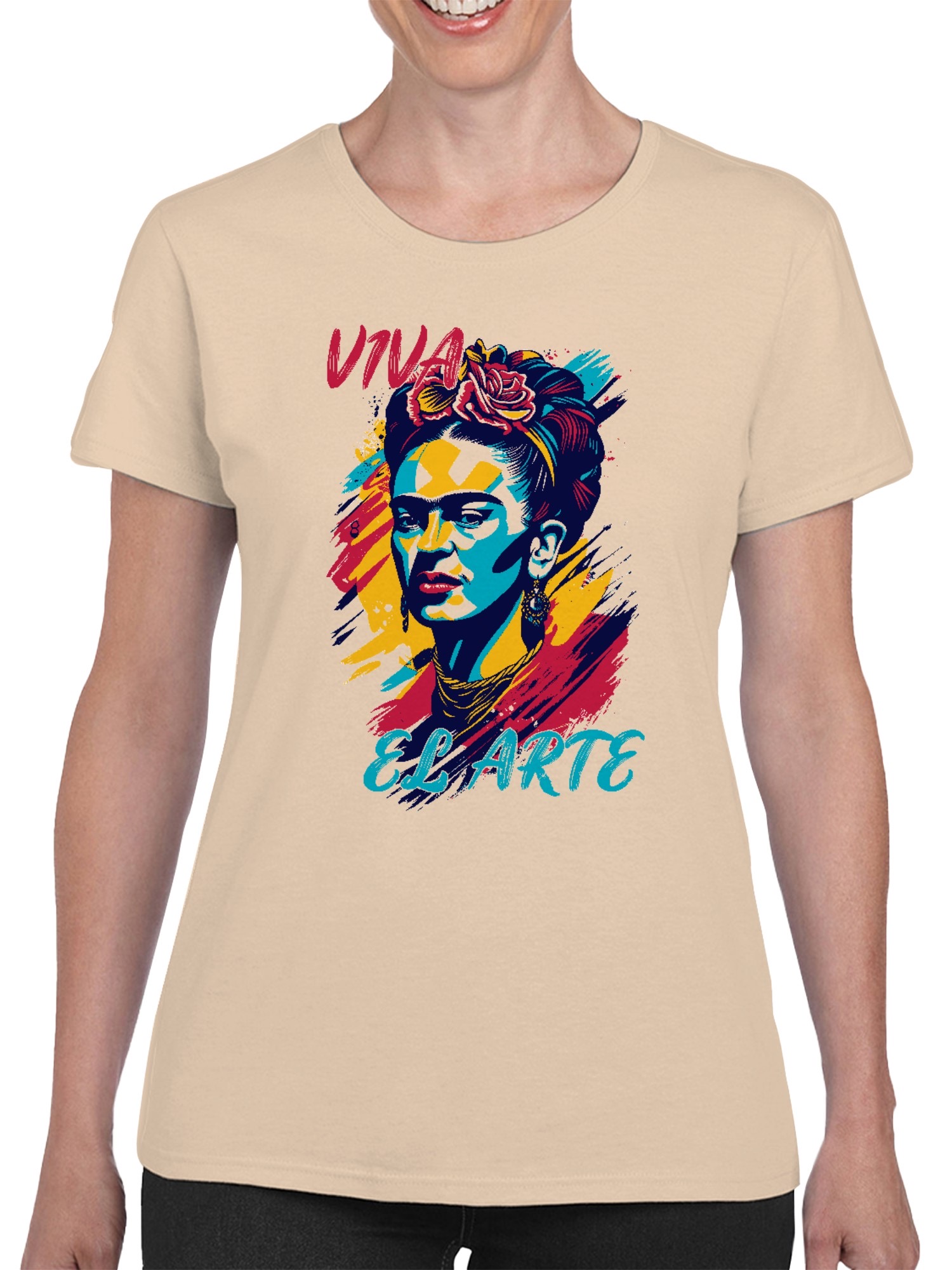 Frida Kahlo Vibrant Art Tribute Women's T-shirt - Picture 8 of 12