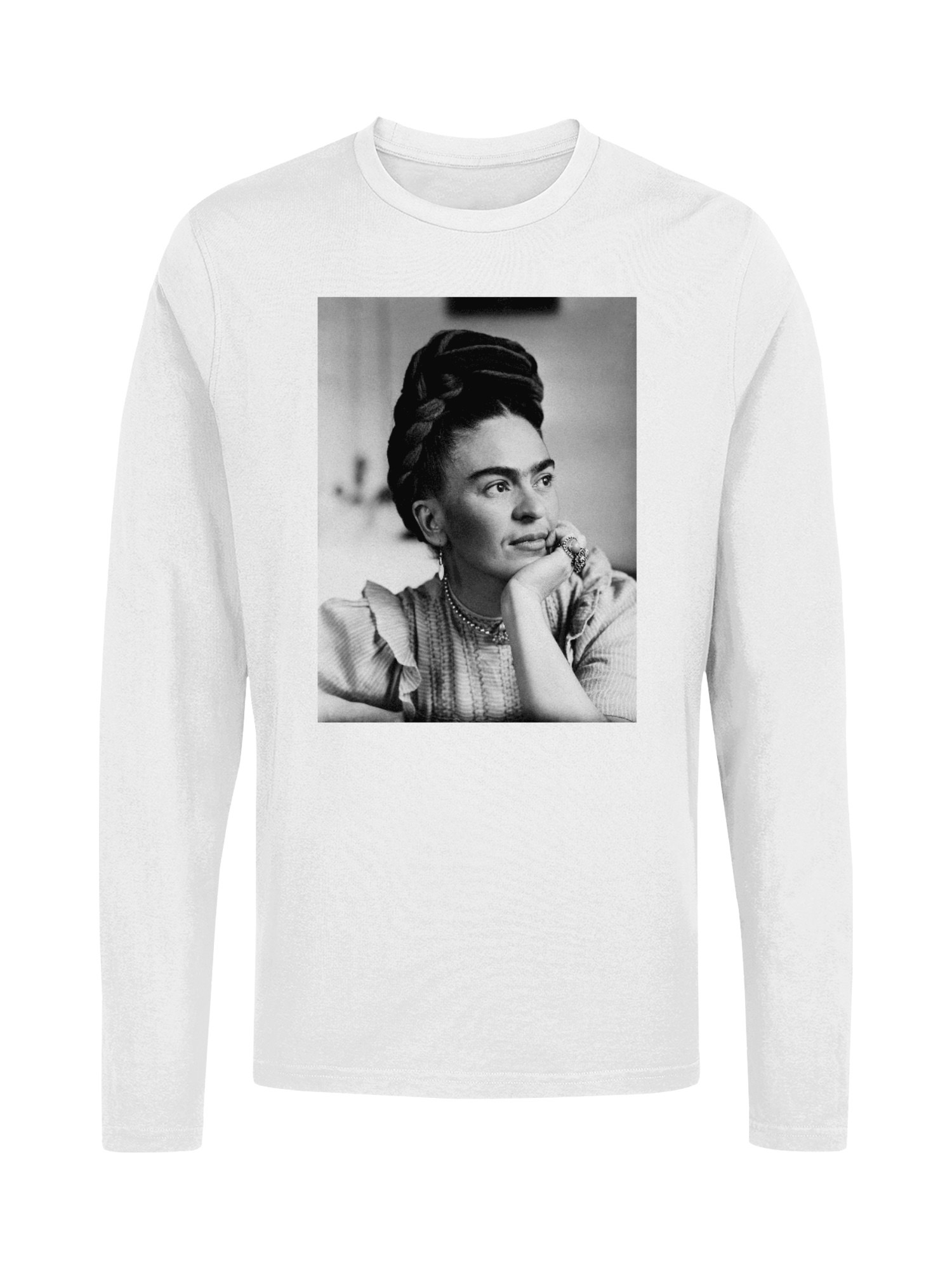 Frida Kahlo Reflective Portrait of a Woman with Braided Hair Women's Long Sleeve - Picture 13 of 15