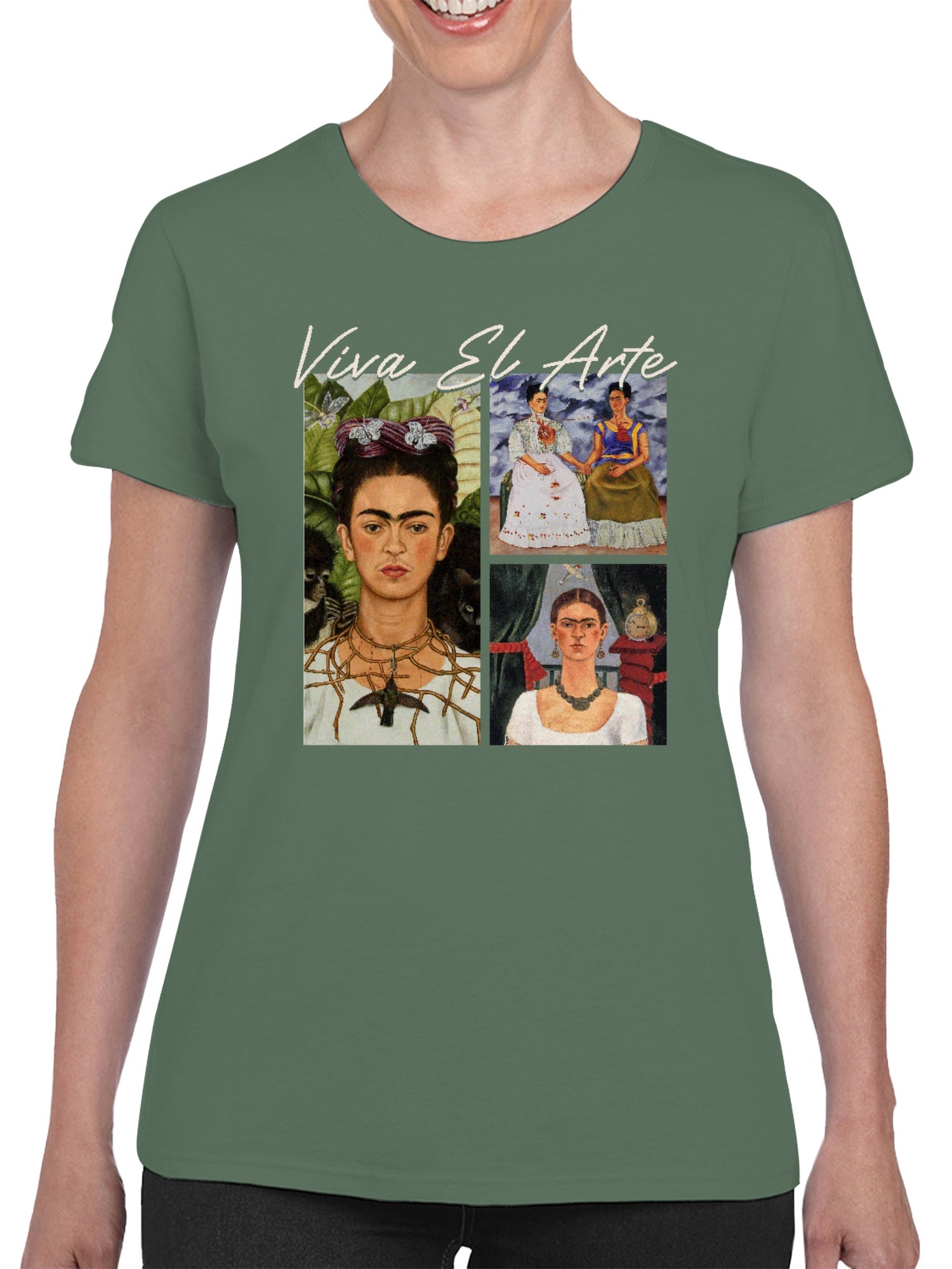 Frida Kahlo Viva El Arte: Celebrating Iconic Portraits Women's T-shirt - Picture 14 of 15