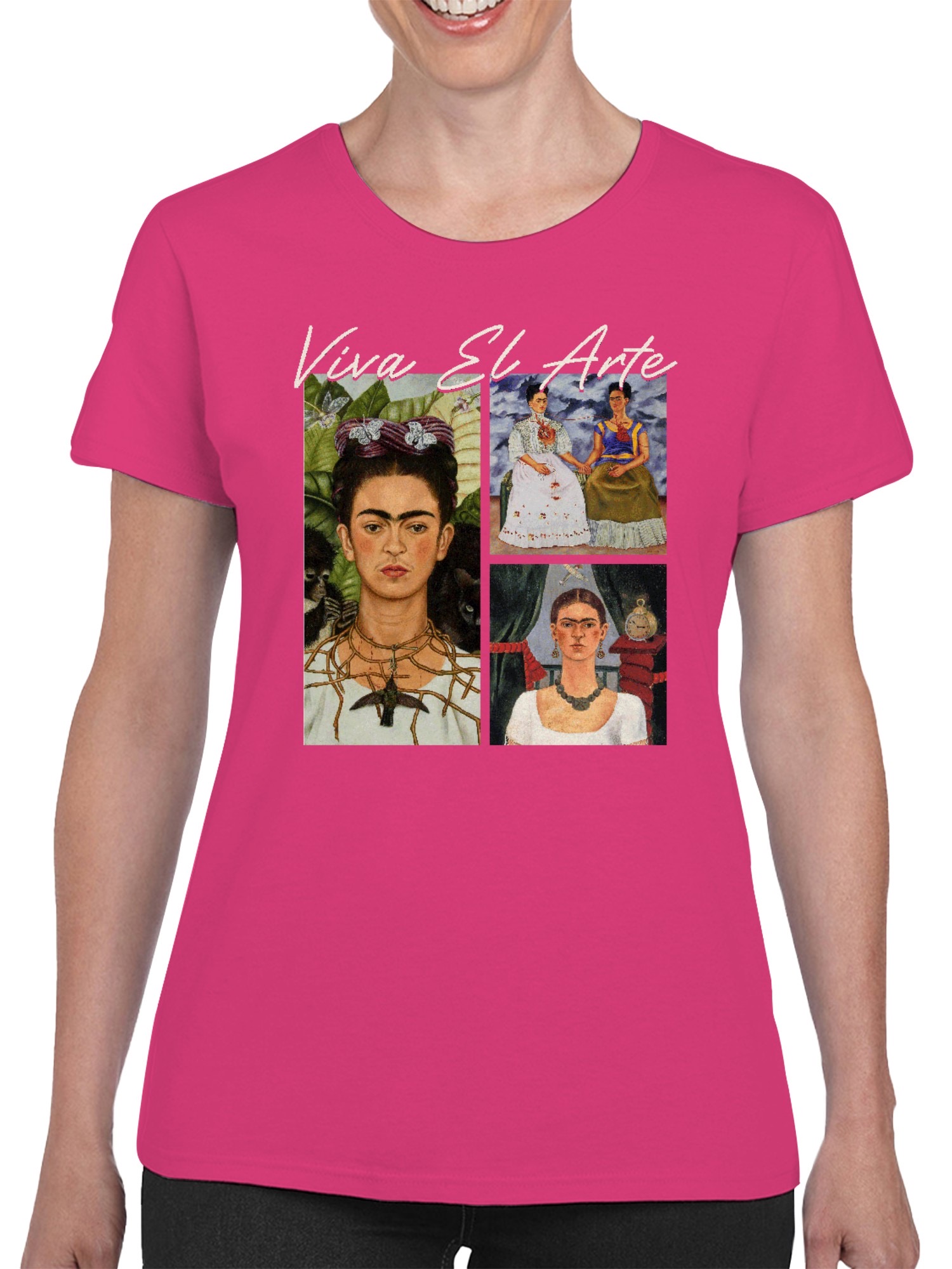 Frida Kahlo Viva El Arte: Celebrating Iconic Portraits Women's T-shirt - Picture 11 of 15