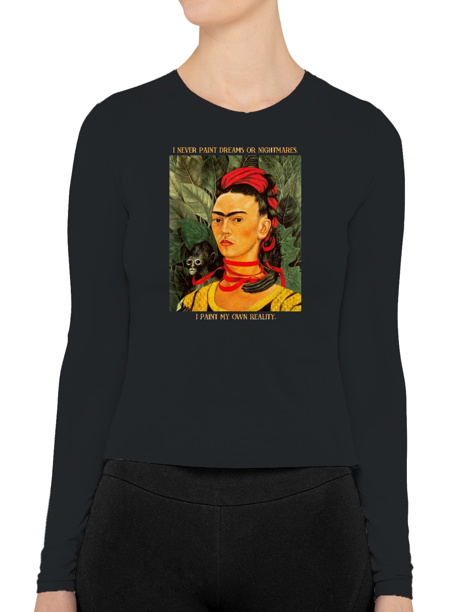 Frida Kahlo Artistic Self-Expression and Reality Women's Long Sleeve - Picture 5 of 12
