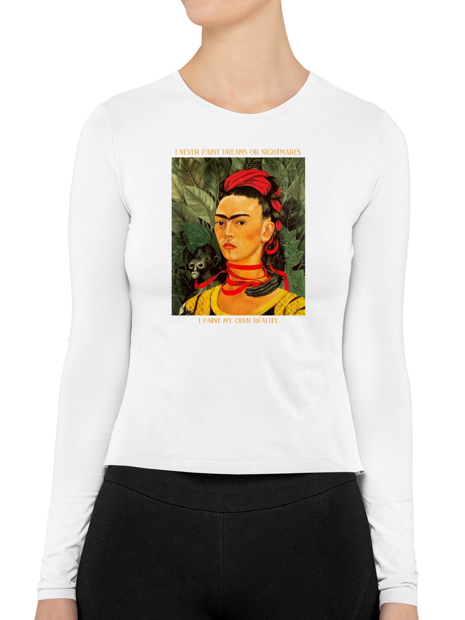Frida Kahlo Artistic Self-Expression and Reality Women's Long Sleeve - Picture 11 of 12