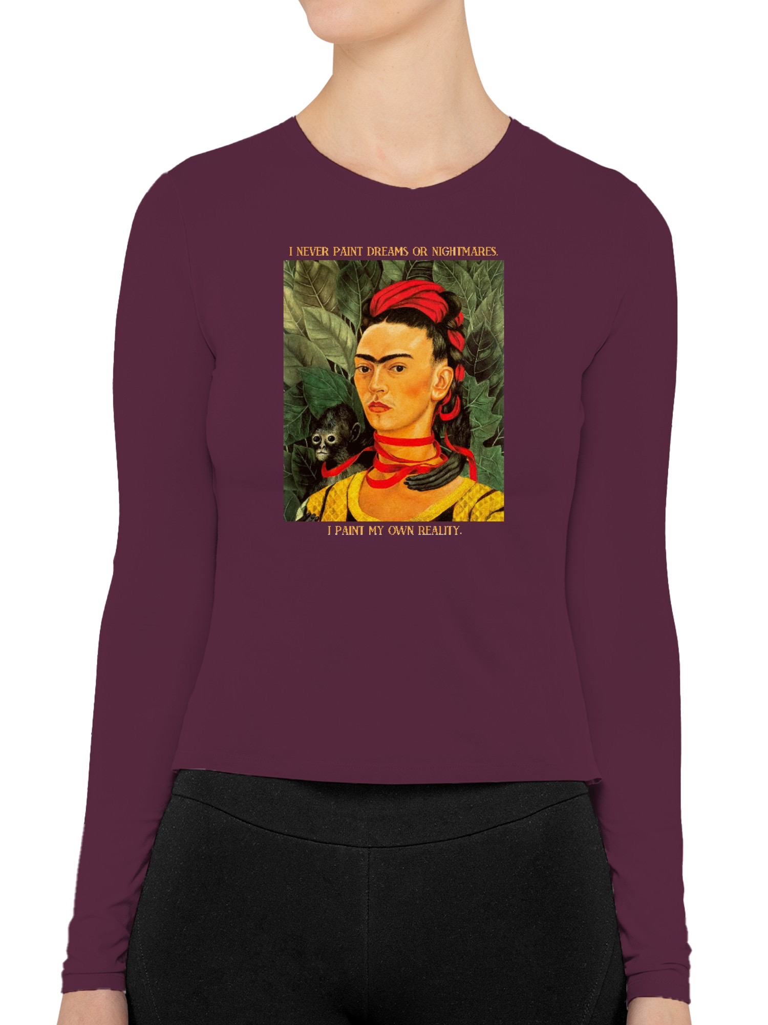 Frida Kahlo Artistic Self-Expression and Reality Women's Long Sleeve - Picture 8 of 12