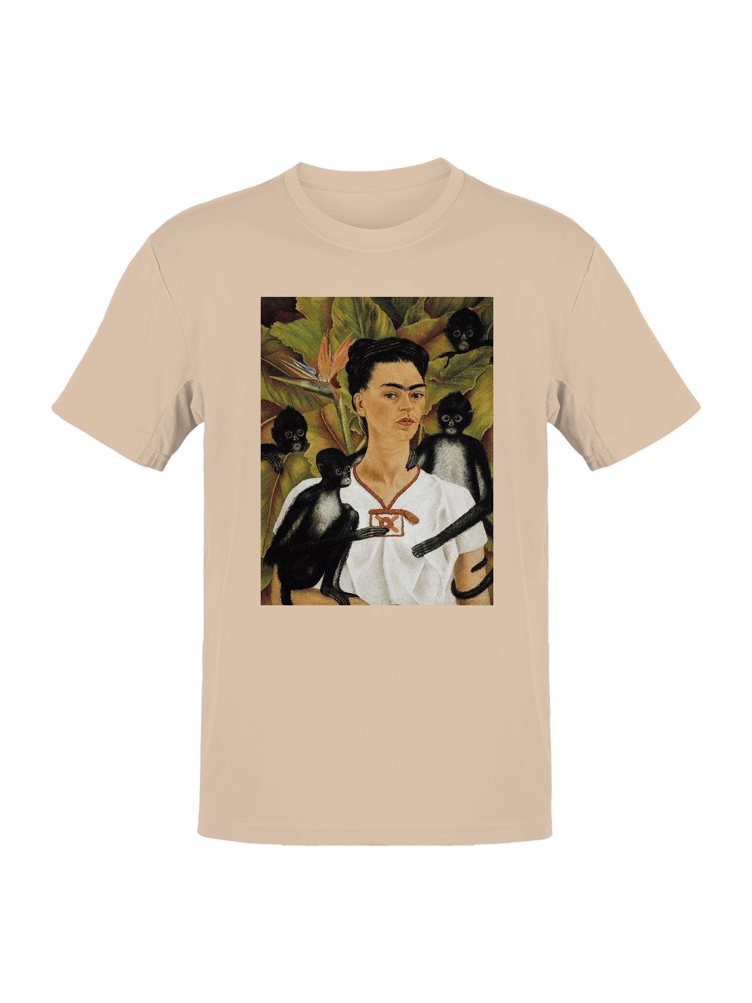 Camiseta para mujer Frida Kahlo mujer con monos en un entorno tropical - Imagen 7 de 15